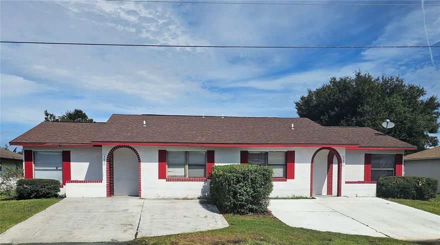 Excellent income opportunity.  Rent both units or live on one side and rent the other.  Ceramic tile in one kitchen with new carpet in bedrooms and wood look plank flooring in the main living areas and bathrooms. Each unit has its own screened porch with laundry/storage room.  Cable and internet provided through the HOA