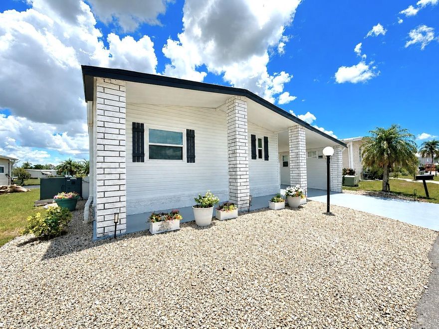 Fall in love w/ this beautifully maintained & thoughtfully upgraded 2/2 FURNISHED coastal style home, ideally positioned to showcase long, peaceful views of Cayman Lake. Life at Lazy River Village is all about enjoying exceptional amenities w/ access to the Myakka River. This vibrant community truly has a resort-style lifestyle, and by far, the MOST PREMIER RESIDENT-OWNED 55+ gated communities in the area! Here, every day feels like a getaway, w/ endless opportunities to relax & enjoy the Florida lifestyle from day one. This home offers separate living & dining areas, both positioned to capture relaxing views of the lake, creating a welcoming atmosphere throughout the main living spaces. The kitchen is designed w/ both functionality & entertaining in mind, complete w/ a convenient breakfast bar, stylish backsplash, stainless steel appliances, an abundance of cabinets & an open layout that flows seamlessly into the spacious family room—perfect for hosting gatherings, enjoying family time, or simply relaxing at the end of the day.  The oversized primary suite offers comfort & convenience, highlighted by an exceptionally large walk-in closet w/ plenty of room for storage, organization, or even the potential for additional custom-built ins. The en-suite bathroom has a shower w/ sliding glass door, large vanity & a linen closet. The guest bedroom doesn’t disappoint & provides a generous amount of room for your guests w/ an extended wall-to-wall closet & a guest bath w/ a shower/tub combo. Enjoy peaceful lake views from the bright & inviting back Florida room lined w/ sliding windows that allow you to take full advantage of the natural light & beautiful waterfront scenery year-round. But wait, there’s more! This home features an impressive 23-foot-long enclosed lanai/Florida room w/ sliding windows & French doors that open directly toward the lake! Whether you're sipping your morning coffee, entertaining guests, or enjoying Florida’s gorgeous sunsets, this versatile space is sure to become a favorite retreat. The Florida room also provides direct access to the oversized workshop & a dedicated laundry room, adding even more convenience and functionality to this already exceptional home. For just $276 a month, the HOA includes lawn care, cable, Wi-Fi & access to an impressive collection of amenities. There is also a convenient on-site storage available for your boat or RV for an additional fee. Enjoy sunny afternoons at the heated pool & spa, launch your next adventure from the private marina & boat ramps, or stay active w/ pickleball, tennis, bocce, shuffleboard & a putting green. The clubhouse is equally inviting, offering game rooms, a library, craft spaces & a fitness center, while a lively calendar of music, yoga, aqua-fit, stained glass & social gatherings make it easy to fill your days & form lasting friendships. When you’re ready to explore, Gulf Coast beaches are just 20 minutes away, while the charming downtowns of North Port, Venice, Sarasota, and Punta Gorda offer endless dining, shopping, and entertainment. Sports enthusiasts will love being near Wellen Park, CoolToday Park—spring training home of the Atlanta Braves & the nearby Tampa Bay Rays spring training facility. Quick access to I-75 & several major airports. Whether you’re searching for a year-round home or the perfect seasonal retreat, this property offers a lifestyle filled w/ sunshine, convenience & the laid-back charm that makes Florida living so special.