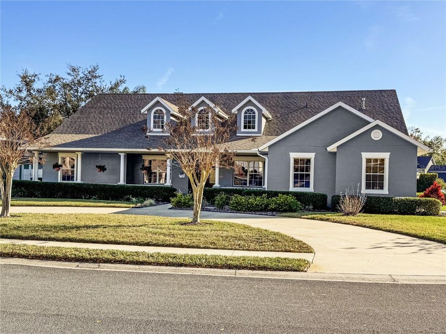 This beautifully remodeled home in the highly sought after Park Place community near downtown Mount Dora and Eustis offers a rare opportunity to own a move-in-ready residence with extensive upgrades and access to Lake Joanna. The property features a newer roof (2018) and a new HVAC system (2024), ensuring modern comfort and efficiency, plus a Generac whole house generator providing peace of mind for short and long term power interruptions.  Inside, you'll find 10 foot ceilings throughout with 16 foot ceilings in the living areas, a spacious formal dining room, an office/library with custom built-ins, and a living room centered around a gas fireplace. The kitchen and all bathrooms were remodeled in 2012, boasting quartz countertops and soft close cabinetry. The kitchen also offers SS appliances, double ovens, an induction cooktop, a separate warming oven, and two large pantries. The master suite includes crown moulding, chair rail and decorative moulding in the other two bedrooms, wood floors, and a remodeled bathroom with new cabinets, a Jacuzzi tub, a walk-in shower, and two walk-in closets. Additional bedrooms share a Jack and Jill bath with double vanities, complemented by a separate half bath for guests. A unique two-level loft with built-in bookcases and a SECRET room offers ample storage or a secure space for valuables. The HUGE laundry room features quartz counters, a sink, a built-in ironing board, and multiple cabinets. Outdoors, enjoy a gorgeous pool built in 2012, set within a screened lanai perfect for entertaining and relaxation, with easy access to a full pool bath. You'll also appreciate the vine-covered concrete fence enhancing your privacy. The entire home has hardwood and tile floors and has been recently painted inside and out. Community amenities include a playground, private dock, and boat ramp, enhancing the lifestyle offered by this exceptional home. Don't miss the chance to make this stunning property your own.