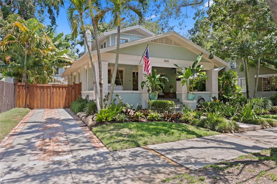 Welcome home to this beautifully updated and impeccably maintained historic
bungalow, nestled in the heart of the highly sought-after Hyde Park neighborhood. Just
steps away from the charming shops and vibrant dining of Hyde Park Village—and a
short stroll to Tampa’s iconic Bayshore Boulevard—this home offers the perfect blend of
timeless character and modern convenience. Start your mornings on the inviting front
porch or unwind in your private tropical backyard oasis with pool, outdoor kitchen, and
additional covered porch—ideal for seamless indoor-outdoor living and entertaining. As
you step inside, you&#39;re greeted by rich hardwood floors, a cozy gas fireplace, beams,
and timeless historic details that elevate the charm of the front living and dining room.
Flooded with natural light, the open concept kitchen features a spacious center island
with prep space and a secondary sink, along with top-of-the-line appliances including a
Wolf gas range, Sub-Zero refrigerator, and a wine fridge and flows into the family room.
The second and third bedrooms showcase charming board and batten detailing and
share a beautifully updated bathroom. Upstairs, the private primary retreat features a
spa-like bathroom with a luxurious soaking tub and elegant marble finishes. Just off the
family room, escape to a backyard oasis perfect for unforgettable summer
evenings—complete with an outdoor shower. The outdoor space is enhanced by lush,
mature landscaping, newer privacy fencing, and the peace of mind that comes with a
whole-house generator. Above the one-car garage—complete with sleek epoxy flooring
and an additional room perfect for storage—is a private detached guest suite or ideal
home office, featuring its own en suite bathroom and generous closet space. This home
is in the gorgeous area of Hyde Park with convenient access to Tampa General
Hospital; Memorial Hospital, MacDill AFB, Kate Jackson Park, and Davis Islands, 15
min. to Tampa International Airport and in top rated Mitchell Elementary, Wilson Middle,
and Plant High School. What are you waiting for; call today for your private tour of this
beautiful offering.