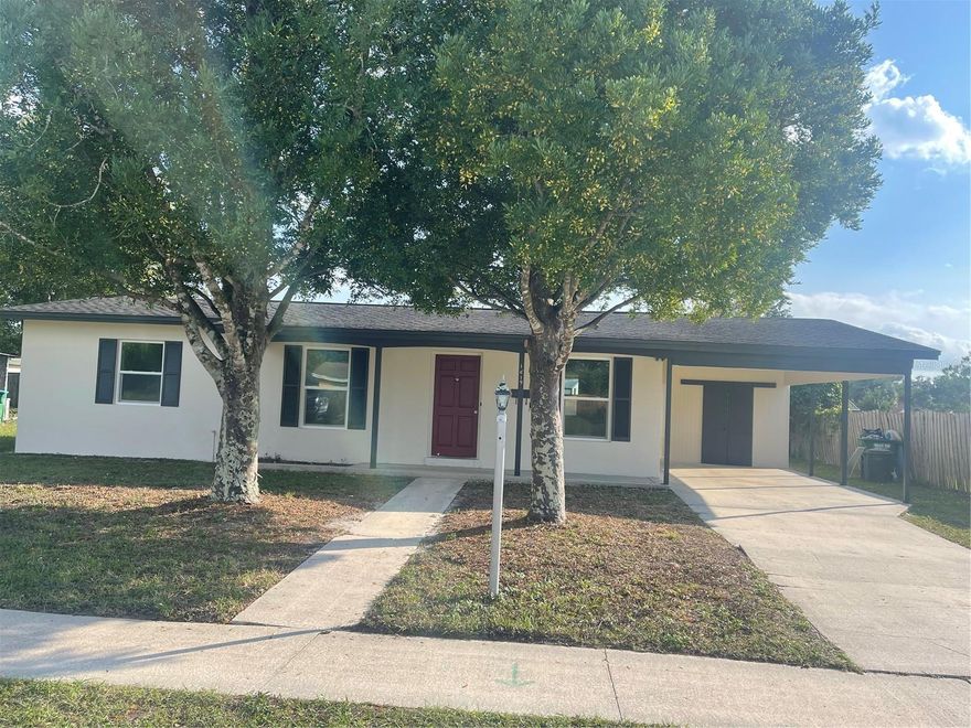 REHABBED AND READY FOR MOVE IN !! Freshly painted block exterior with NEWER roof !! Well designed 2 bedroom , 2 barh home  with NEW KITCHEN AND BATHROOMS !!  Newly installed double paned winows throughout for energy efficiency!! Plus a brand NEW AC/HEAT PUMP SYSTEM !!  Rear glassed in porch offers numerous for expansion . Many upgraded plumbing and electrical fixtures. Great Central location !  Close to schools, shopping ,parks, medical and I 4. Also conveniently located between the beaches and Orlando !!