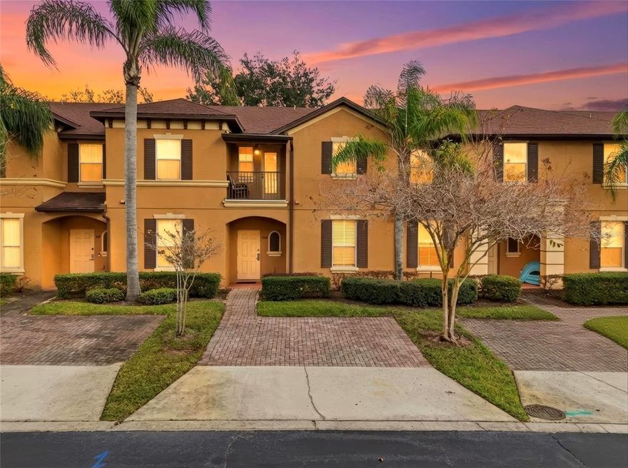 Located in the gated Regal Palms community, this fully furnished two story home offers a comfortable, flexible layout that works well for both personal use and guests. The home includes three bedrooms and three full bathrooms, with a front porch and a covered back patio that looks out over the pond, adding a peaceful backdrop to the living space.

The property is already fully set up as an Airbnb style rental, which buyers will immediately notice when they walk through. It is being sold fully furnished, allowing a new owner to purchase and begin renting right away without a setup period. One of the bedrooms includes a private entrance, creating the opportunity for a separate booking. This allows for two rentable spaces at the same time, offering a unique advantage for those focused on maximizing use.

Regal Palms is an approved short term rental resort community featuring a tropical pool complex with lazy river and waterslide, fitness center, on site restaurant and bar, arcade, spa, and a 24 hour guarded gate. Owners may also live here full time. Conveniently located near shopping, dining, and Central Florida attractions, this home offers a well balanced opportunity in a setting designed for both comfort and flexibility.