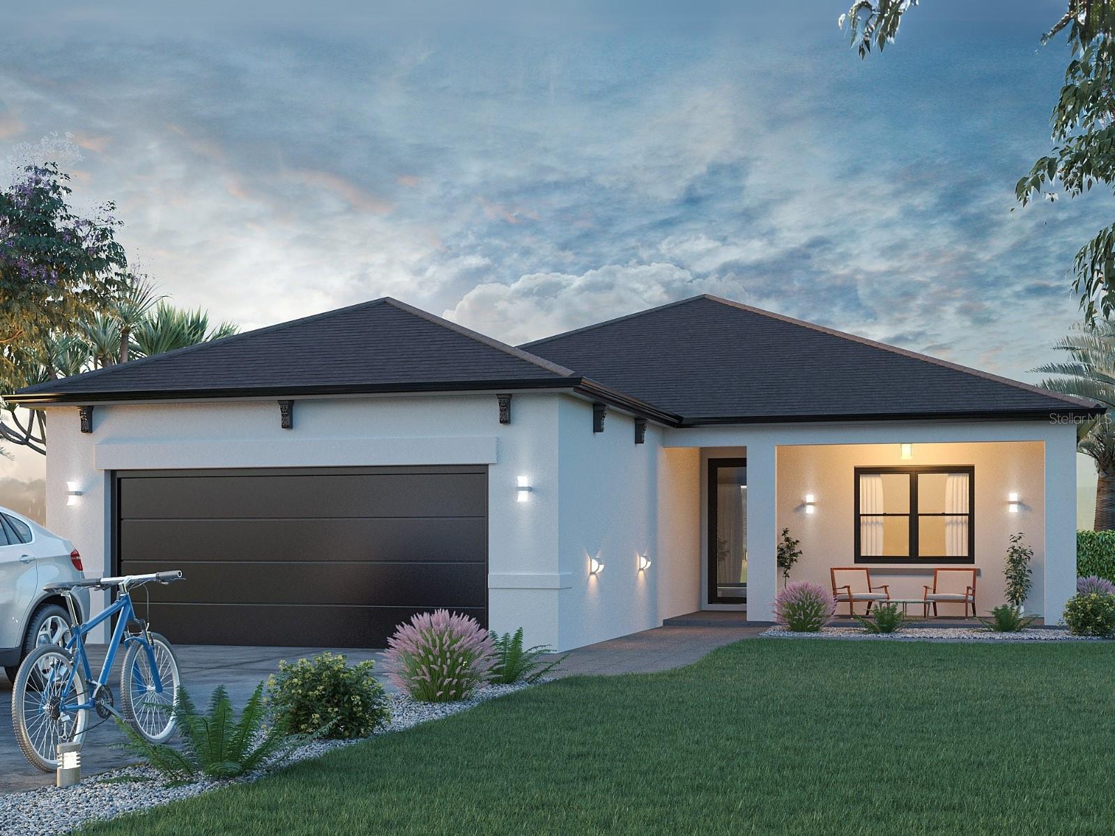 Pre-Construction. To be built. CHOOSE THE FINAL FINISHES with this inviting 3-bedroom, 2-bathroom home, designed in a beautiful British West Indies style. With 1,615 square feet of well-planned space, this home offers a perfect mix of style and function. Enjoy impact windows for safety and natural light, durable vinyl plank flooring, and modern finishes that add a fresh, clean look. The open floor plan makes it easy to entertain, while the comfortable bedrooms provide a peaceful retreat. Step outside to a covered patio, perfect for relaxing or hosting get-togethers. The two-car garage offers plenty of space for vehicles and storage. This home is designed for easy living, where you can enjoy both indoor comfort and the beauty of the outdoors. Make this house your home!