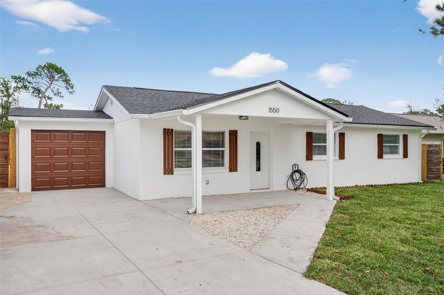 Charming cul-de-sac home in a darling neighborhood, ideally located just minutes from Dunedin’s lively downtown, renowned beaches, and state parks. This thoughtfully designed residence offers 4 bedrooms and 2 full bathrooms with a split floor plan that provides privacy and functionality for everyday living.

The home features an open-concept kitchen and living area, styled with earth tones and natural hues, incorporating organic materials and mixed textures to create a warm, grounded, and timeless aesthetic with modern sophistication. The kitchen boasts ample cabinetry and storage, new appliances, a spacious island, and seamless flow into the main living space—perfect for entertaining.

An additional large family room overlooks the backyard and pool, offering a bright and inviting retreat. The primary suite is privately situated with an ensuite bathroom and walk-in closet, while the three additional bedrooms are located in the front wing of the home and share a full bathroom.

A centrally located laundry room sits conveniently between the primary bedroom, family room, and kitchen. Outside, enjoy a generous lot with a bamboo-fenced backyard, sparkling pool, pavers and shell accents, and a pergola, creating a serene outdoor oasis. Completing the property is a one-car garage and a wrap-around driveway along the front side of the home.