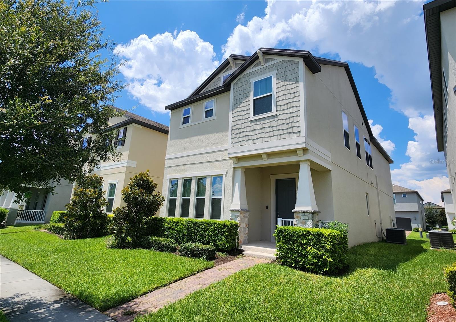 Amazing 4 bedroom 2.5 bath home in the Watermark community near the heart of Hamlin off 429. Built in 2020 with 2204sf, this home offers an open floor plan with great style, architecture, and tasteful decor. The open-concept with kitchen, dining, living room, and cute side cubby combined is great for entertaining.
Spacious living areas, contemporary fixtures, and vinyl flooring through out the first floor. The open kitchen is well designed and very pleasing to view with white upgraded cabinets, crown molding, accented with all stainless-steel appliances, quartz countertops, tiled backsplash, and a walk-in pantry. Second floor has a nice size loft, and enter into the large primary bedroom with double doors with huge primary bath. Two separated large vanities, large walk-in shower, large closet, linen closet and toilet room. The washer and dryer have a large laundry room and the other bedrooms share the hall bath with large counter and dual sinks. The back driveway has pavers up to the house and the front of the house looks over a huge, dry retention field. The neighborhood has two community pools, a deluxe resort-style pool and splash pad equipped with cabanas, a nearby gym, and a cool Fire pit overlooking a small pond lined up for viewing of the Disney fireworks! Located perfectly near the heart of Hamlin off Seidel Rd and 429 with convenience just minutes away from brand-new restaurants, shopping, healthcare facilities.