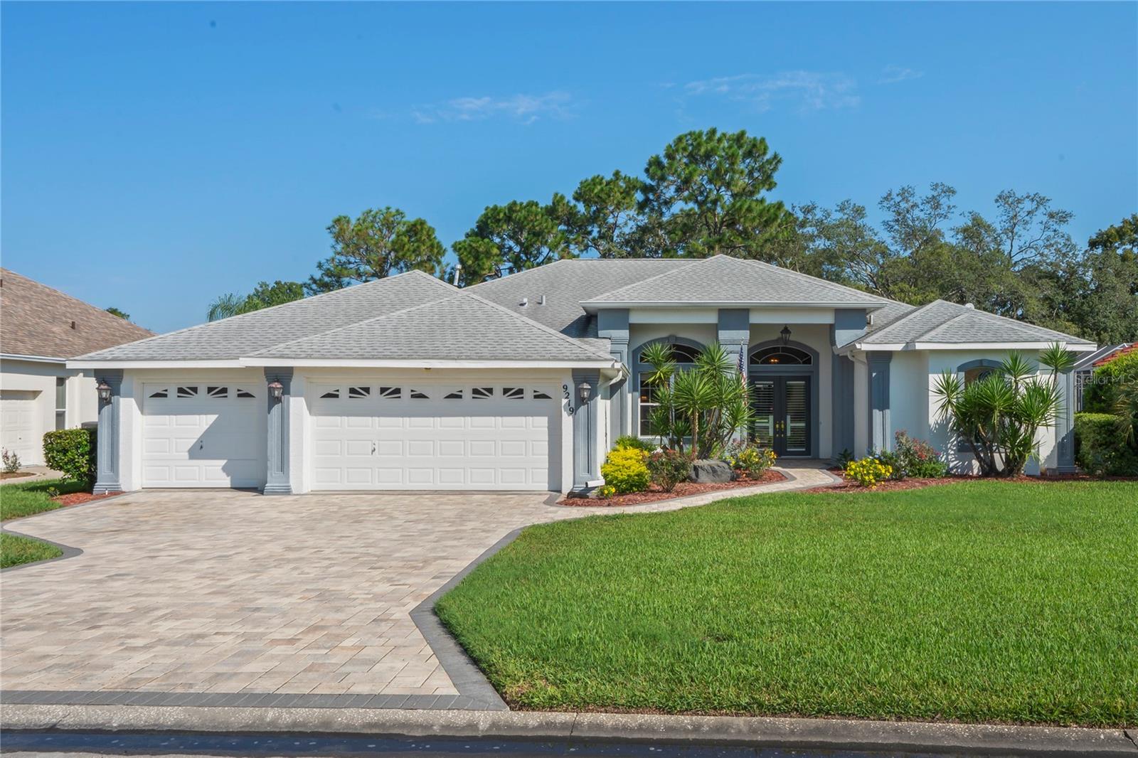 Welcome to this exceptional custom home located directly on the 8th hole of Glen Lakes’ championship golf course ranked among Florida’s top 20! This spacious 3-bedroom, 3-bathroom residence with a 3-car garage offers breathtaking views, elegant upgrades, and an entertainer’s dream layout. Step inside to soaring ceilings and an open-concept design featuring a formal living room, cozy family room, and a beautifully updated kitchen with a large island—perfect for hosting gatherings. The oversized screened lanai showcases a heated pool and spa, with new tile, resurfaced decking, and panoramic views of the fairway. This is a must see!! New A/C 2020, New pool heater 2020, 3 new ADA toilets, Paint exterior & interior 2021, Driveway pavers/sidewalk 2021, Pool was resurfaced 2021 including new lighting & Spa & tiles, New appliances 2023, Lanai resurfaced & paint 2023,New luxury plank flooring throughout & 5 inch baseboards 2025, New well pump filter, New stone work fireplace & floor 2025, New LED lighting in kitchen, family room, pool, cage, backyard landscaping 2025. This home has a salt water pool, & Pentair app to control the pool by smart phone. This home is located on the inside loop and dead-end street, This is a home ready to move in. Enjoy your extra space in the garage for your golf cart & drive to the shops outside the front gate. This Home is 45 minutes from Tampa, Minutes from Pine Island beach, under an hour to some of Florida's best Beaches. Join the social clubs, including Italian, Garden, Kayak, just to name a few. Veteran memorial & Park, Dog park, Pickleball courts, Tennis, Pool, Gym, Fine dining, and many more beautiful things to be a part of living here. See you at the best clubhouse & fun times here in Glen Lakes Estate. This home won't last long being located on the golf course. Plenty of activities for you and your guests