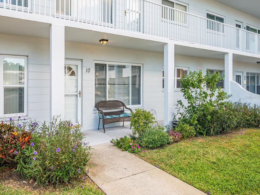 One or more photo(s) has been virtually staged. This first-floor condo located in the New World French building is a must-see! The kitchen has been upgraded with cabinets and appliances.   Great master bedroom with a remodeled bathroom. The second bedroom and bathroom have also been upgraded. The Florida room is perfect as an office/family room. Double-paned windows and ceiling fans make this a very energy-efficient condo. Your assigned parking spot is right by your door.  This is a fee-simple building, which provides a lower cost in fees. The 55+ community has two activity centers and two private golf courses with 9 and 18 holes, free exclusively for resident owners. There are two swimming pools; one is heated. The remodeled Cardio Gym has the latest exercise equipment. There are hobby studios, a dog park, and many other amenities for the exclusive use of the residents. The many indoor activities include fitness classes, dancing, clubs, cards, billiards, entertainment, classes, and much more. The on-site Good Karma Café has take & bake meals and snacks. Close to beaches, transportation, shopping, entertainment, and fine dining. This is the lifestyle you deserve!