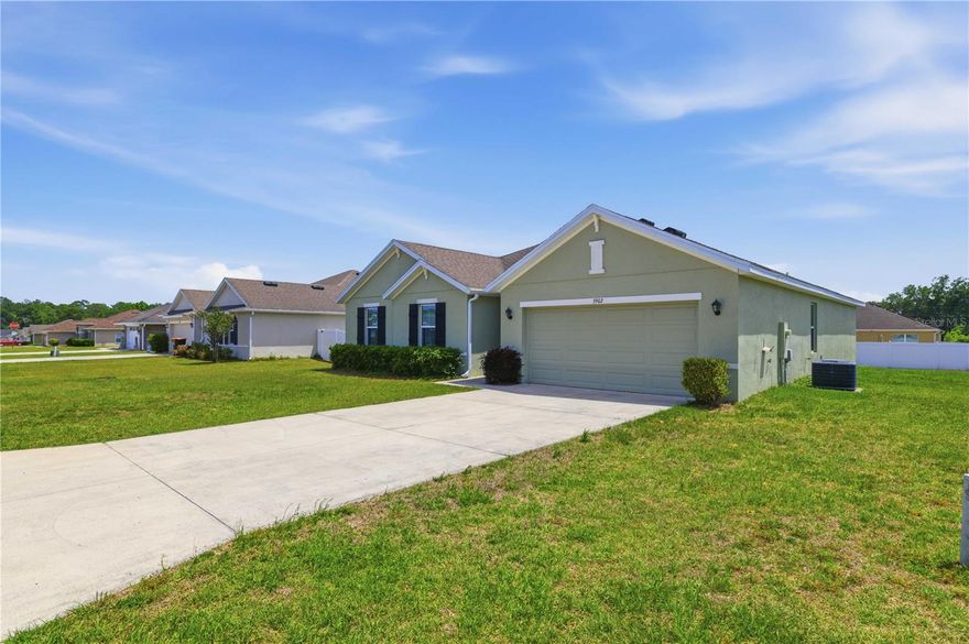 Well, maintained 4-bedroom 2-bathroom home in the Cobblestone North Community, built in 2019 and offering a clean modern feel throughout. This Cairn model features an open concept layout with spacious living areas, high ceilings and a functional kitchen with stainless steel appliances that flows easily into the main space. The Primary bedroom includes ample closet space and a private bath, while the additional bedrooms are ideal for guests, a home office, or everyday flexibility. The Backyard is an oasis with covered patio creating a comfortable outdoor space perfect for Entertaining. Complete with a 2 car Garage, Low Hoa, and no CDD, and conveniently located near shopping, dining and major Roadways.