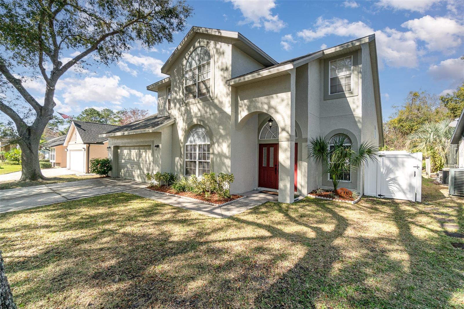 Short Sale. Welcome to this spacious 2-story gem with large master on main floor. Perfectly situated in the sought-after Hampton Park, Lake Mary Community. This beautiful 4-bedroom, 2.5-bathroom home welcomes a seamless blend of comfort and functionality. As you step inside, you’re greeted by a grand foyer and stunning formal dining room. As you move through the home, you’re welcomed by an open kitchen with island and family room combo. Ideal for family gatherings and entertaining guests. The kitchen is a chef’s dream, featuring sleek granite countertops and island, plenty of cabinet space newly painted and soft touch. New stainless-steel appliances. A convenient breakfast bar for casual dining and eat-in kitchen. Separate dining room along with den/ study with private French Doors. Additionally on main floor you have a tranquil primary suite with an en-suite bathroom for added privacy. There is an additional half bathroom on main floor for guests. Upstairs, you’ll find generously sized three bedrooms and large full bathroom. Functional tile flooring throughout the home. All new exceptional lighting and ceiling fans. New electrical switches and reciprocals. Fresh interior paint. New window treatments in much of the home. Replumbed in 2023. Water Heater 2021. Roof 2019. Very well maintained HVAC 2018. Newly installed mini-split in garage and insulated garage door. Backyard with new PVC fencing with gates on each side. All new sod in back and perfect space for our fury friends or playground. New irrigation system with added zones. Serene screened back patio with pocket, sliding glass doors. Enjoy the Florida weather year-round in your screened-in back porch, perfect for relaxing or dining outdoors without the worry of pests. The home is also situated in an excellent school zone, making it a perfect choice for families. Additional features include ample storage space, a 2-car garage, and a well-maintained yard. Don’t miss the opportunity to make this your new home in Lake Mary Community with tennis courts! Offering supermarkets, restaurants, shopping and so much more. Down the street from Historical Downtown Lake Mary with park and weekly Farmer’s Market. Then you have the convenient SunRail taking you around Central Florida. Location, Location, Location. Welcome Home!!!