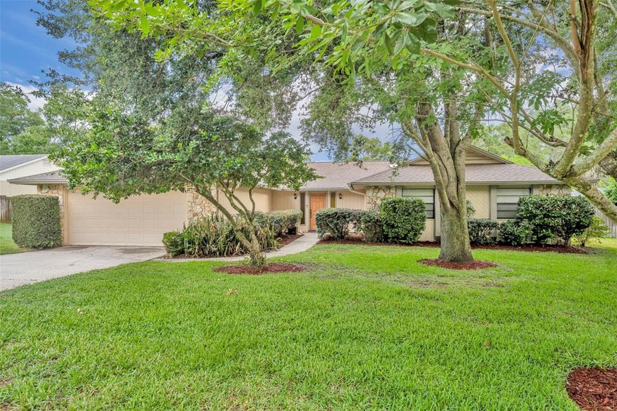 Spacious 4-bedroom, 2-bath pool home with a fireplace and a 2-car garage located in a beautiful, family friendly neighborhood. Situated on an oversized 1/3-acre lot, this property features mature landscaping, a fully fenced backyard, and a large screened-in pool perfect for relaxing or entertaining year-round. Inside, you’ll find the ideal layout for family living with plenty of opportunities to make this home your own through selected updates and personal touches. A rare opportunity offering space, charm, and value — priced to sell!