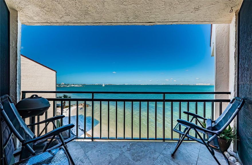 Experience waterfront living at its finest in this large 1315 sqft. turnkey 2-bedroom, 2-bathroom condo, boasting breathtaking panoramic water views of Boca Ciega Bay from the top floor. From the moment you step inside, you’re greeted by elegant travertine floors and timeless wainscoting that flow seamlessly throughout the home, creating a refined coastal ambiance. The beautifully appointed kitchen features stainless steel appliances, granite countertops, and ample cabinetry—perfect for both everyday living and entertaining. You'll also find a stylish dry bar, which adds an extra touch of sophistication and convenience when hosting family and friends. Wake up to incredible water views from the spacious primary bedroom, while the updated ensuite bathroom features a dual vanity and modern finishes, creating a comfortable and functional retreat. The spacious secondary bedroom is equally inviting and also contains beautiful water views, making it ideal for guests or family. The second bathroom has also been updated with contemporary touches, continuing the coastal vibe. Additional conveniences include an in-unit washer and dryer, under-building parking (#73), and well-designed living spaces that maximize the stunning scenery. With wide-open views of Boca Ciega Bay and elegant finishes throughout, this exceptional condo offers the perfect blend of comfort, style, and bay front living. Take advantage of a golf, tennis, yacht or social membership offered at Isla Del Sol Yacht & Country Club. All of this, and within minutes of the award-winning beaches of Fort Desoto State Park, and top ranked St Pete Beach. Or with easy access to I275, you're only 15 minutes to the vibrant activity of the nightlife, restaurants and shopping in downtown St Petersburg.