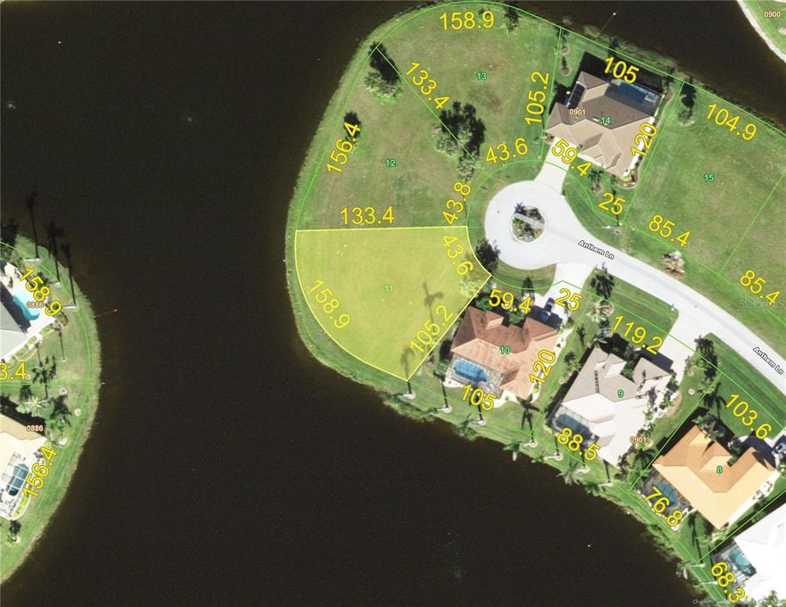 One of the most coveted waterfront homesites in Burnt Store Lakes, this cul-de-sac lot on Anthem Lane offers 158 feet of shoreline and breathtaking long-lake views that stretch to the horizon. With western exposure, each evening ends in a spectacular Southwest Florida sunset reflected across the water.

The oversized homesite provides the perfect canvas for a larger custom home, pool, and 3-car garage—set among beautifully crafted residences in one of Punta Gorda’s most peaceful, upscale communities.

Burnt Store Lakes is designed for those who appreciate nature and space, with 11 freshwater lakes, greenbelts, and abundant wildlife. Enjoy the community park, picnic pavilion, and a scenic kayak launch through the Celestial Waterway leading to Charlotte Harbor.

Next door, Burnt Store Marina enhances the lifestyle with boating, golf, waterfront dining, tennis, pickleball, and social activities—all available without mandatory membership.

With public utilities, no CDD or RDD, and a low $518 annual HOA, this is a rare opportunity to secure a premium waterfront lot and create something truly special. Builder referrals available.