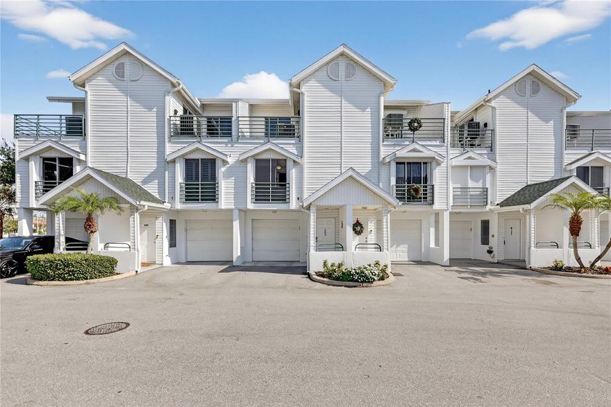 Welcome to your 24/7 vacation home!  Located in Cutter Cove and nestled in the highly coveted Island Estates community conveniently located to everything you'll need to enjoy the beach lifestyle. This beautifully remodeled 3 bedroom, 3 bathroom, 2 car tandem garage, a spiral stair case which leads to the huge loft area attached to the primary retreat, and can be used as a home office. A new roof installed in 2024. You will enjoy maintenance free living and a well managed HOA in the Cutter Cove community as well as a community pool and hot tub. And NO storm damage! Bike, walk or golf cart just about anywhere and you are 1 mile from one of if not the best beach in the country, Clearwater Beach! This townhome needs nothing! Move right in and start enjoying the beach life right away! Located at the end of Memorial Causeway in Clearwater, the Cutter Cove community offers a rare opportunity to enjoy the coastal lifestyle in the highly desirable Island Estates and Clearwater Beach area. This extremely well maintained townhome presents an exceptional blend of comfort and convenience. Just minutes from the vibrant Clearwater Beach and the charm of Downtown Clearwater, this unit is ideal for those seeking a second home, an investment property, or a permanent beachside residence. A must see!