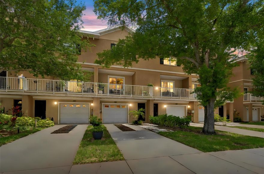 Welcome home to Thomas Townhomes! This 3 bedroom, 2.5 bath gem in South Tampa offers the perfect combination of space, style, and functionality. From the moment you step inside the foyer, you’ll appreciate the tasteful upgrades throughout, including an updated kitchen featuring stainless steel appliances, enhanced countertops, and a layout designed for both everyday living and entertaining.
One of the standout features of this home is the massive garage space, measuring over 50 feet deep, large enough to accommodate multiple vehicles, a home gym, workshop, or additional storage with room to spare. It’s a rare find that adds incredible flexibility and value. Upstairs, enjoy your own private balcony, the perfect spot to unwind with morning coffee or take in the evening sky. This 2nd floor setting provides a great vantage point for natural light and open views, creating a relaxing outdoor extension of your living space. Ideally located in South Tampa, this property offers quick access to MacDill AFB and is just a short drive to Midtown, Riverwalk and the area’s beautiful Gulf Coast beaches. With close proximity to shopping, dining, and everything Tampa has to offer, this home delivers both convenience and lifestyle. Key improvements include the roof (2025) and water heater (2024) which provide added peace of mind for the next owner. This is a fantastic opportunity for a primary residence, second home, or investment property in one of Tampa’s most sought-after areas. Location and low HOA make this one a winner! So go ahead and schedule your private tour today and call this property your own!