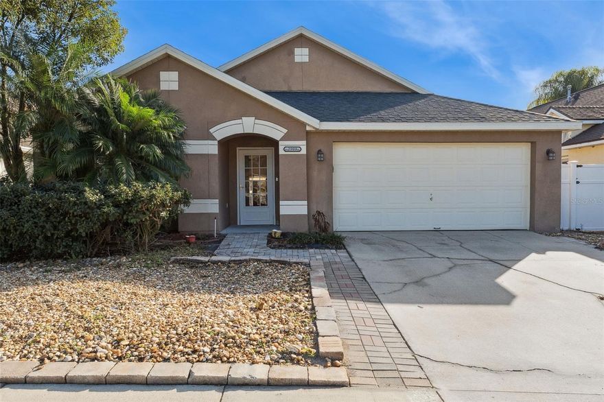 Welcome to 2909 Egrets Landing Dr. in Lake Mary's lovely Egret's Landing neighborhood - beloved for its small footprint, amenities, location and convenience and access to great Lake Mary schools! This home has been lovingly owned and cared for by the original owner! All of the mechanicals are up-to-date, including ROOF (2019) and HVAC (2021). When you step inside, you notice a light and bright space - a welcoming open floor plan perfect for entertaining. Large windows illuminate the formal living room/dining room. The eat-in kitchen is also large and open, with plenty of storage within the cabinets and stainless steel appliances. Sliding doors provide even more light, and bring the outdoors in, as well as providing convenient access to the backyard. The large primary suite features an updated bathroom with walk-in shower and the home's soaring ceilings continue throughout the other three bedrooms. The large utility room is a great spot to do laundry and boasts  additional storage cabinets to keep everything nice and tidy! The backyard is a perfect blank canvas - fenced, pavered and just the right size.  Plenty of space to do some fun projects, yet easy to maintain! You’ll love this great opportunity in sought after Lake Mary, schedule your showing today!