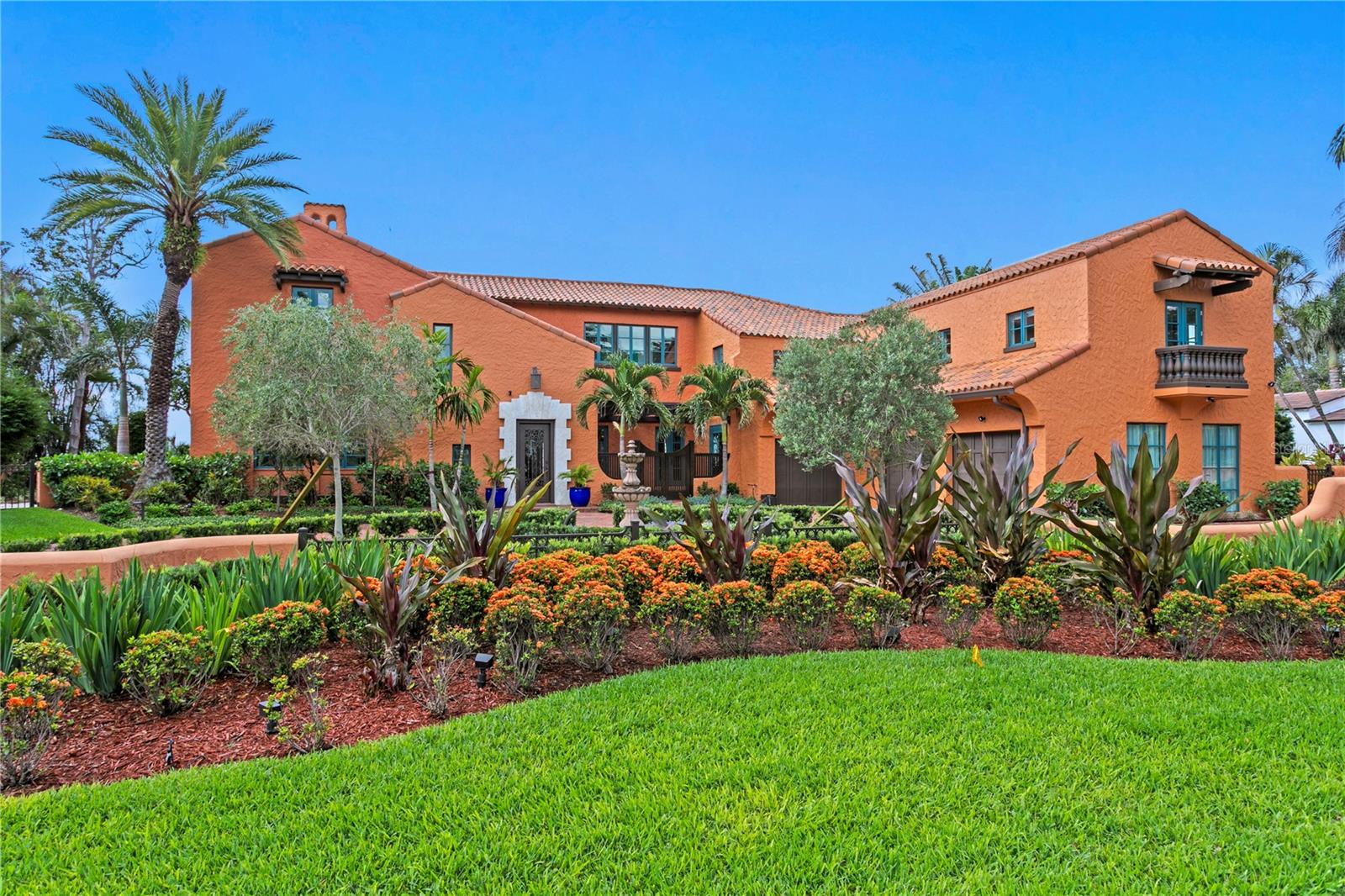 A completely updated and remodeled 1920's Spanish Estate that the design cognoscenti are applauding for its renewed vision which complements its original character. Over 1/2 acre of prime property, with one of the most coveted waterfront views of the St Pete skyline and pier, the home showcases the dynamic relationship of the modern and the heirloom, as it elegantly weaves the glamor of the past with the present day. A well loved home, designed now for entertaining and enjoyment plus comfortable, unimposing formality. The current owner spent over 3 years enhancing the bygone era with extraordinary quality and modern details. Grand in scale and proportion with spectacular rooms, high ceilings, natural light and exquisite craftsmanship, the home is unpretentious and unmistakenly beautiful. Every room is magical, peaceful and a living piece of art in itself. From revived floors to ceilings, bathrooms to kitchen, media room, fireplaces, both master-suites, elevator, lighting, cabinetry, woodwork, decorative painting, stairways, hurricane-proof and designer doors and windows, to Energy Star appliances, utilities and Smart-Home system, cypress lanai ceiling, tile, pavers, security gates, 3-car garage, as well as dock, seawall cap, hardscape and landscape, all has been masterfully updated, replaced or revised, with a continued reverence to the home's history and a nod to the modern and meaningful, wonderful high-quality curated details necessary for today.
Located within walking distance to downtown St Pete and all that the city has to offer, this home is exceptional. 30 minutes to Tampa International Airport and the beaches. More details on the Feature Sheet. Call for a private tour.