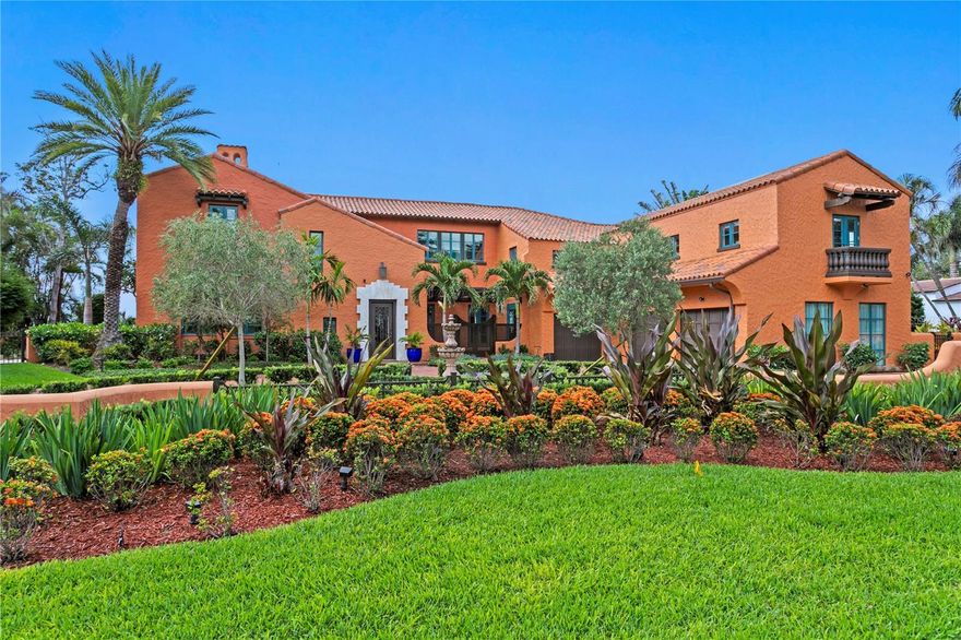A completely updated and remodeled 1920's Spanish Estate that the design cognoscenti are applauding for its renewed vision which complements its original character. Over 1/2 acre of prime property, with one of the most coveted waterfront views of the St Pete skyline and pier, the home showcases the dynamic relationship of the modern and the heirloom, as it elegantly weaves the glamor of the past with the present day. A well loved home, designed now for entertaining and enjoyment plus comfortable, unimposing formality. The current owner spent over 3 years enhancing the bygone era with extraordinary quality and modern details. Grand in scale and proportion with spectacular rooms, high ceilings, natural light and exquisite craftsmanship, the home is unpretentious and unmistakenly beautiful. Every room is magical, peaceful and a living piece of art in itself. From revived floors to ceilings, bathrooms to kitchen, media room, fireplaces, both master-suites, elevator, lighting, cabinetry, woodwork, decorative painting, stairways, hurricane-proof and designer doors and windows, to Energy Star appliances, utilities and Smart-Home system, cypress lanai ceiling, tile, pavers, security gates, 3-car garage, as well as dock, seawall cap, hardscape and landscape, all has been masterfully updated, replaced or revised, with a continued reverence to the home's history and a nod to the modern and meaningful, wonderful high-quality curated details necessary for today.
Located within walking distance to downtown St Pete and all that the city has to offer, this home is exceptional. 30 minutes to Tampa International Airport and the beaches.  More details on  the Feature Sheet. Call for a private tour.