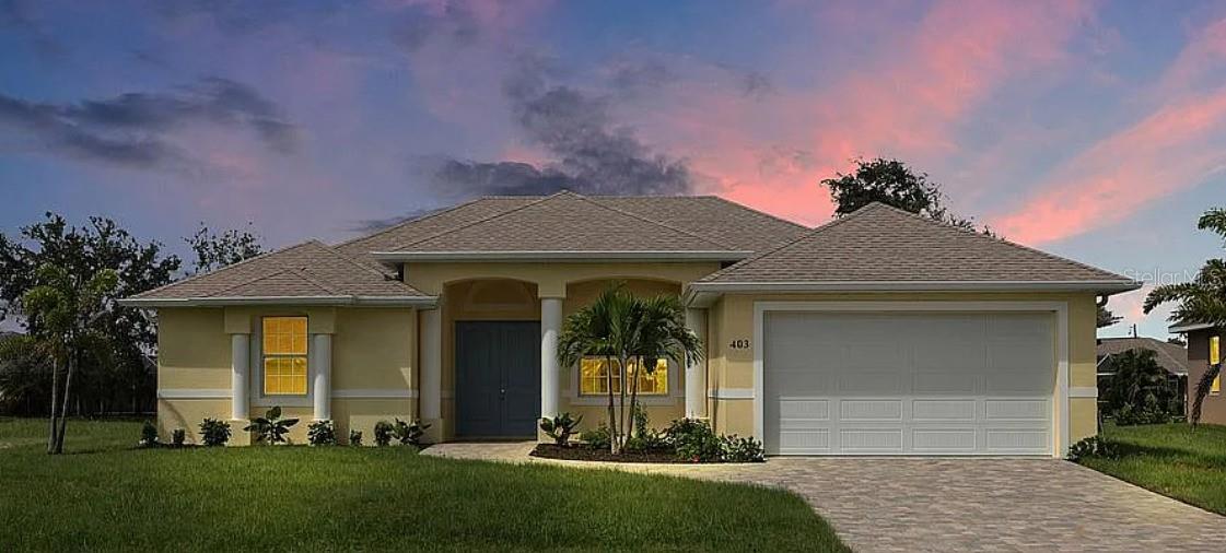 * Available as Lease Option To Purchase Only: Visit the website of "leasingtobuy" to learn more and apply TODAY *
Step into modern luxury at 403 Rio De Janeiro Ave, a beautifully crafted custom-built home in Punta Gorda’s sought-after Deep Creek area.
This stunning residence, built in 2023, offers 1,812 sq?ft of bright, open living space framed by high ceilings and elegant porcelain tile throughout.
The heart of the home is a chef-ready kitchen featuring solid wood cabinets, quartz countertops, and thoughtful touches. The split-bedroom layout provides both functionality and privacy, with a serene primary suite boasting a walk-in closet and spa-inspired bath.
Step outside to a beautiful lanai overlooking a lush, backyard, perfect for relaxing or entertaining. With low-maintenance finishes, energy-efficient upgrades, and a two-car garage, this home blends style, comfort, and convenience on its generous 9,601?sq?ft lot .
Key Features:
- 3 Bedrooms, 2 Full Baths: spacious layout with primary suite privacy
- Custom-Built 2023: energy-efficient design and premium upgrades
- 2-Car Attached Garage
A Few Numbers: This is a 12 month lease with monthly payments and an option fee down payment made at move in. The HOA fee is not on top of the monthly payment.
Lease Option Price: $414,900
Option Fee (Down Payment): $20,000
Monthly Payment: $3,600
We look forward to connecting with you and sharing more on this incredible property!