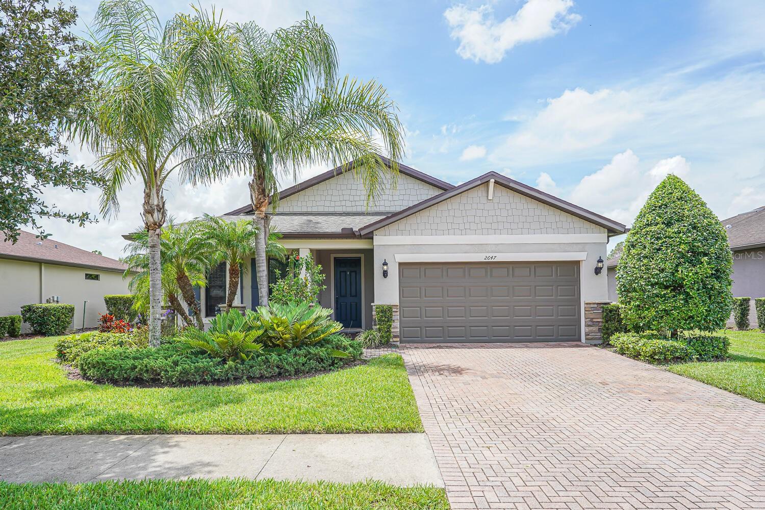 Welcome to 2647 Running Oak Cir, a stunning 3-bedroom, 2-bathroom single-family home in the heart of North Port, FL, great for anyone seeking modern comfort and a vibrant community. This turnkey, 1,925 sq. ft. residence, built in 2015 and fully updated in 2021, boasts an updated open layout with oversized rooms, a flex space at the front of the house flooded with natural light could be used as office or 4th bedroom, and blackout blinds for added privacy. Property has high ceilings, energy-efficient solar panels, advanced air conditioning system with allergy-reducing technology for a healthier home. Located in Flood Zone X, no flood insurance required, quiet, no-traffic neighborhood with sidewalks and street lamps for a well-lit environment, offering peace of mind. Located in the vibrant city of North Port, 2647 Running Oak Cir is great for those seeking a safe, quiet neighborhood with nice neighbors and a strong sense of community. The fenced community hosts events like Halloween celebrations and weekly food truck Fridays, creating a welcoming environment for all. Enjoy proximity to the Publix Shopping Plaza, local restaurants, and shopping, all within a 7-minute drive. The Atwater Community Park, outdoor activities, is just minutes away. North Port makes it a hotspot for families, with easy access to I-75 and Gulf Coast beaches like Venice Beach and Englewood Beach. Explore nearby attractions like Warm Mineral Springs or enjoy boating, fishing, and golfing opportunities.