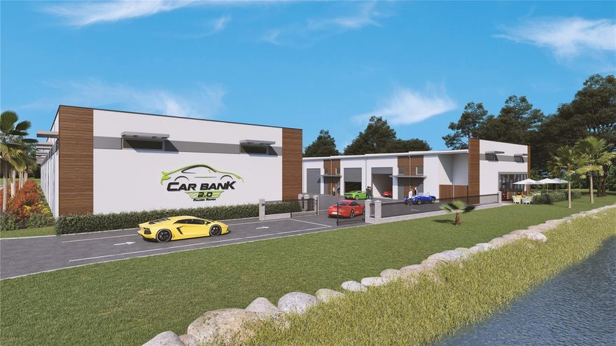 Pre-Construction. To be built. Welcome to Car Bank 2.0, Sarasota’s premier, private garage condominium community in the heart of Palmer
Ranch. This exclusive enclave offers 26 individually owned garage condos, perfect for *CAR COLLECTORS, 45' RV OWNERS, HOBBYISTS, ARTIST STUDIO, WINE STORAGE, WORKSPACE* seeking secure,
high-end storage with exceptional convenience and customization. Each unit features solid concrete tilt-wall construction, designed to withstand
150 mph hurricane-force winds, with two sizes, units 1-13 are approx. 1,008 sq. ft. (42’D x 24’W) and 21.5' interior ceilings—ideal for
mezzanines or car lifts. Units 14-26 are approximately 1,375 sq. ft. (55'D x 24'W) and ideal for larger collections and/or 45' motorcoaches.
***UNIT 11 is 24'W X 42'D. *** Interiors are fully insulated and climate controlled with a quiet, efficient HVAC split system, 14' x 14' insulated
motorized overhead door, and separate walk-in door. Additional features include a half bathroom, utility sink, fire sprinkler system, LED lighting
package, high-speed internet wiring, multiple GFCI outlets, RV hookups (including optional 50-amp service), and high-quality concrete floors
ready for customization. The gated community provides 24-hour computerized access, monitored surveillance cameras, and 60'-wide driveway for
easy maneuvering and privacy. The owner's clubhouse will be a space where neighbors can gather to share their passion, host private
celebrations and car shows or watch parties. The space will include a bar and serving area, indoor and outdoor seating, television, and patio
overlooking the serene pond. At 28' above sea level and located just minutes from I-75, Sarasota’s dealership row, the Legacy Trail, and 3.8 miles
from Siesta Key, this is the ultimate combination of location, security, and functionality. Optional upgrades include individual backup generators,
mezzanines, hydraulic lifts, cabinetry, epoxy or polished concrete floors, specialty lighting, sound systems, and additional security packages. With
low monthly HOA fees, top-tier construction, and a prime Sarasota location, Car Bank 2.0 offers more than storage — it’s a lifestyle. Model
available for viewing at Car Bank SRQ!