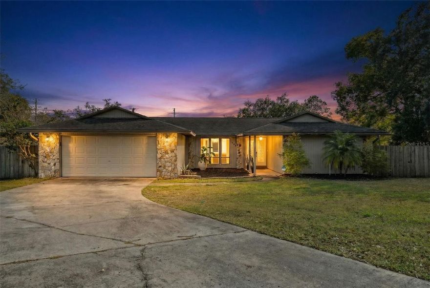 Welcome home to this beautiful 3-bedroom, 2.5-bath residence offering 2,185 square feet of comfortable living space, perfectly situated on a large corner lot in one of Longwood’s most sought-after school zones. Built in 1977 and thoughtfully remodeled in 1997, this home blends timeless charm with everyday functionality—ideal for growing families and those who love to entertain. Inside, you’ll find soaring vaulted ceilings, durable tile floors, and an abundance of natural light that creates a bright and welcoming atmosphere. The spacious floor plan offers an enlarged living area, a cozy wood-burning fireplace for family nights, and a versatile bonus room—perfect for a playroom, homework space, home office, or a 4th bedroom. Step outside to your private, fully fenced backyard oasis, complete with a sparkling pool and covered patio—an entertainer’s dream and the perfect place for outdoor activities, summer barbecues, and weekend gatherings. The oversized corner lot at .58 acres provides extra space, privacy, and room to enjoy outdoor living. With a fantastic location near parks, shopping, dining, and major roadways, and placement in a top-rated school district, this home truly offers the perfect setting to build lasting memories. Don’t miss your chance to make this special Longwood home yours!