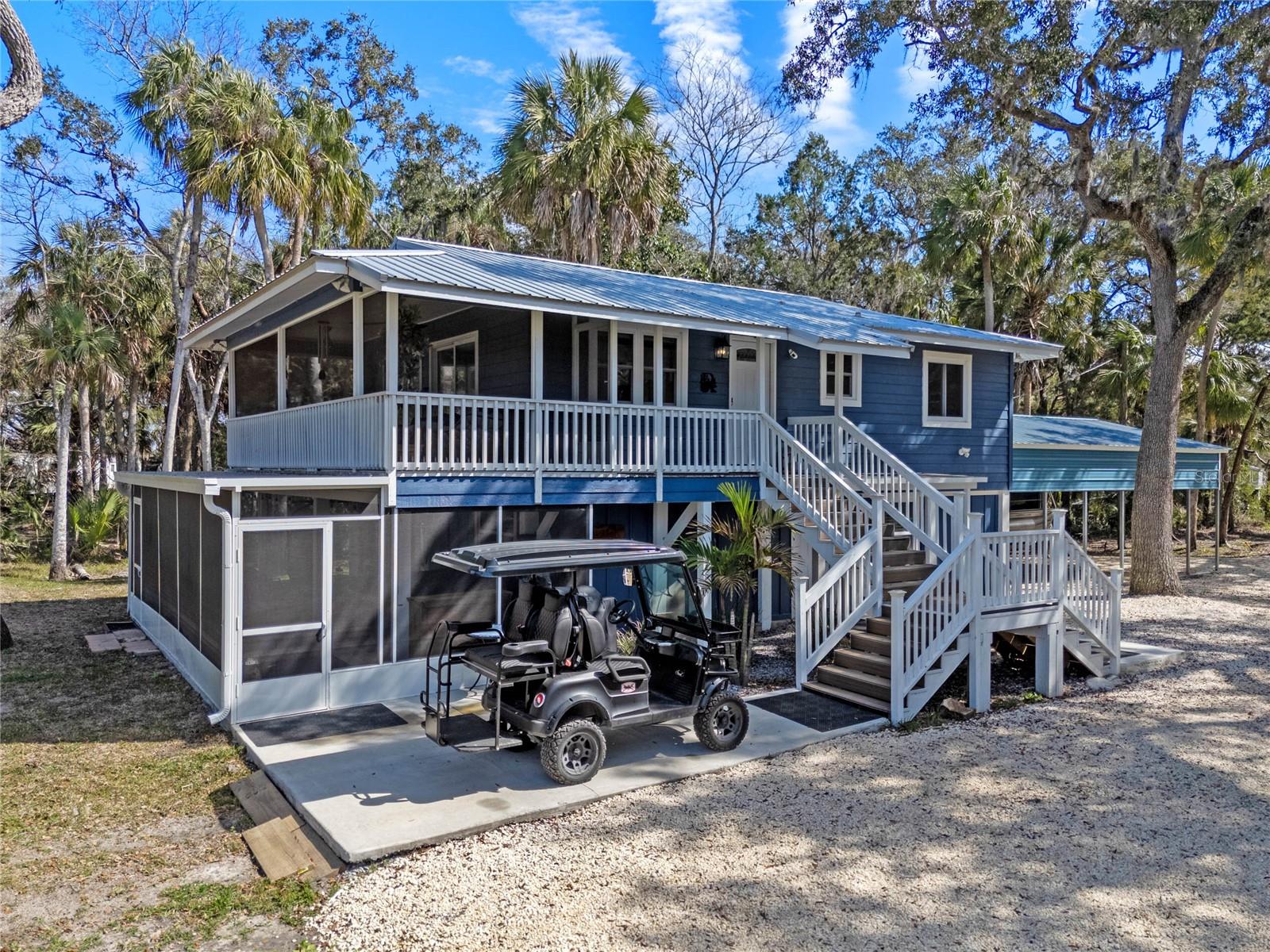 Welcome to your dream retreat at 6218 South Candice Path, nestled in the coveted Old Homosassa community. This stunning 2-bedroom, 1-bathroom home extends over 1,333 square feet, offering a perfect blend of casual comfort and smart design. Perched on Mason Creek, this unique property provides 130 feet of serene creek frontage with direct access to the Homosassa River and the Gulf of America—ideal for boating enthusiasts with its covered boat dock and lift. Every inch of this home has been thoughtfully renovated, boasting hurricane-proof features including PVC walls, hurricane windows, and a sturdy metal roof. The brand new AC and tankless hot water heater ensure year-round comfort and efficiency. The lower level, though non-conforming, offers immense potential as an excellent Airbnb rental, making it an investment opportunity as much as a personal haven. The area is golf cart friendly, allowing you to explore the vibrant local scene with ease. Discover nearby restaurants, marinas, a state park, and the whimsical Monkey Island. Whether you're seeking a tranquil residence or a lucrative rental, this home offers the perfect combination of location and lifestyle. Don’t miss the chance to own a piece of paradise; make 6218 South Candice Path your new coastal escape today!