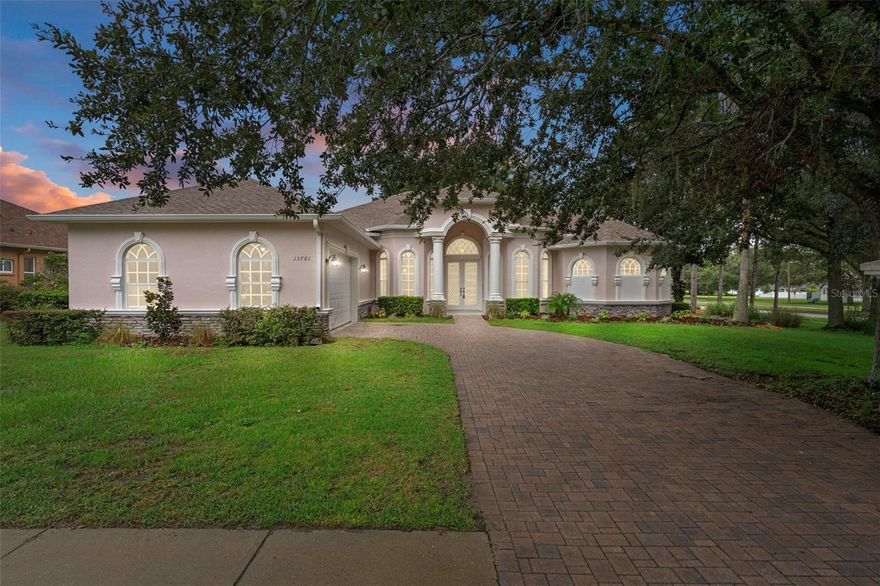 Florida Living! Look at this move-in ready spacious and beautiful 4 bedroom, 3 bath, 3 car garage, pool home that's situated on a corner 1/3 mol acre lot, in the desirable Villages of Avalon, a deed-restricted community that has sidewalks, a resort-style pool, clubhouse and fitness center. This 3-way split floor plan home has many fine features including crown molding and stone counters throughout, an open concept main living area plus a dedicated home office/den next to the front door. The kitchen shines with brand new stainless appliances with matching cabinetry hardware and fixtures, and stone counters. There's a pantry, island cabinet, breakfast bar, and a dining nook with large windows. The master suite is spacious including two walk in closets, two separate counters/sinks, a walk through shower with glass block, window, bench and plant shelf accents, two shower heads, a deep jacuzzi tub, and private commode. The floor plan wraps around the lanai/pool area with access from the master suite, living room, family room, and a bedroom/bathroom. There's plenty of room to lounge under the lanai and around the screened pool that has privacy, and a brick paver deck. 
The 4th bedroom, 3rd bathroom, family room area could easily be made private as an in-law suite with the private entrance from pool area.
The spacious 3 car garage has double door access in front of the house and a single door on the side of the house. 
The  roof is brand new, there's fresh paint inside and outside the home, new luxury vinyl flooring and carpet, new commodes, fixtures, and new screens in the ceiling of the pool cage. The ac includes ultra violet lighting for improved air quality, the ac compressor is 2 years new, and the ac unit has been recently serviced.
When viewing, please be aware that Seller may have audio/video devices on the property. 
The location has nearby convenient amenities and is quickly accessible to the Suncoast Parkway for commuters. 
Please review and verify all information for accuracy, including public records, school zones and community information. Villages of Avalon Homeowner Association information is online: https://avalonvillagehoa.org/governing-documents