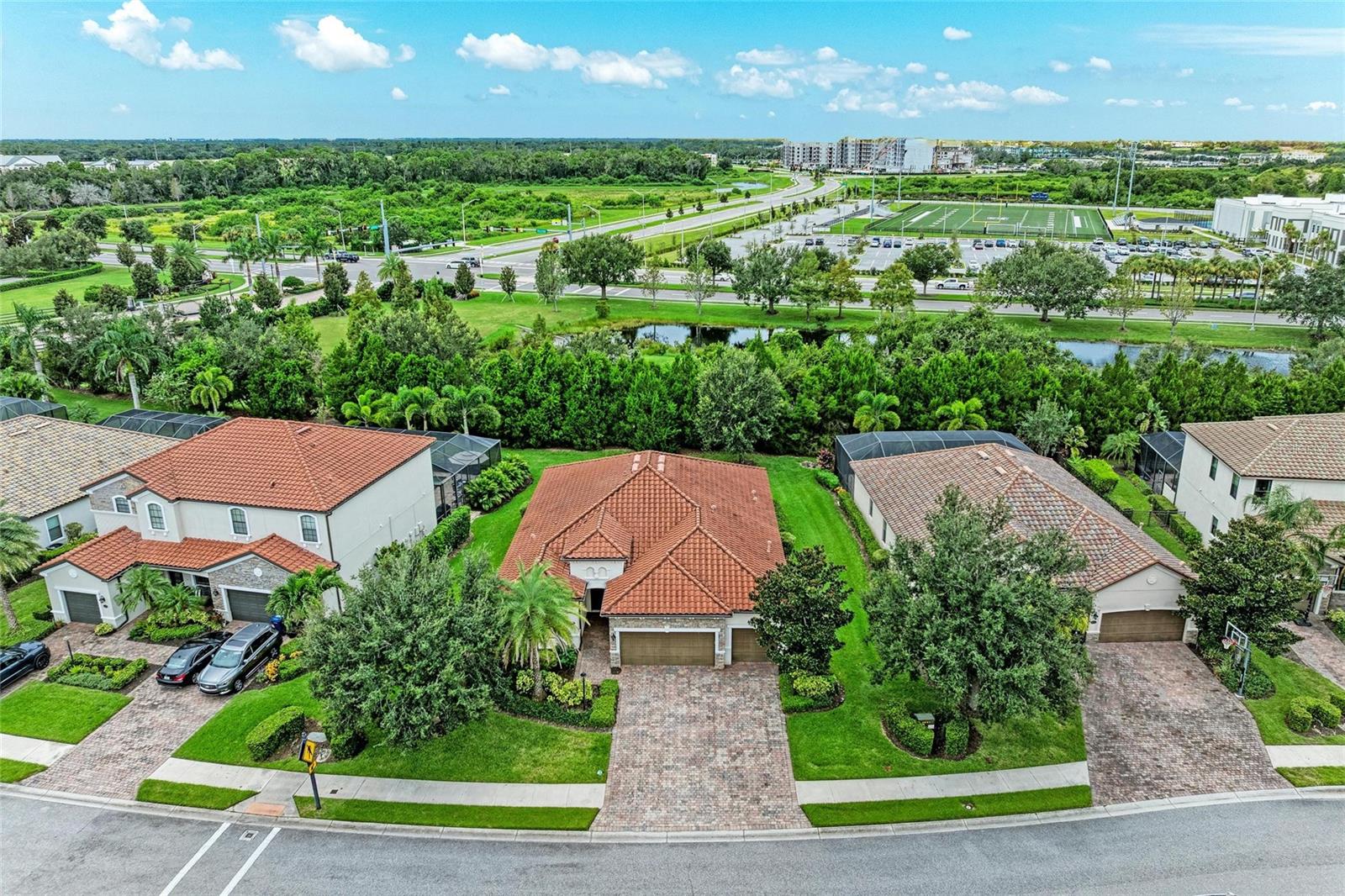 Welcome to this amazing 4-bedroom, 2-bathroom 3 car garage Princeton model in the highly sought after Bridgewater community in the most convenient and desirable area in Lakewood Ranch. This single-story residence with an open floor plan is the most popular floor plan in Bridgewater. The kitchen has granite countertops and breakfast nook. Adjacent to the kitchen is a cozy dining area with a window and sliding doors leading to the relaxing lanai. The Princeton is known for its large living room that is perfect for entertaining large groups of friends and family. The master suite has its own secluded wing in the house. The tray ceilings, crown molding, 8-foot doors, and 5-inch molding throughout the entire house add great grandeur to the home. The Princeton also has an oversized screened in lanai that would be perfect for adding a future pool. Residents enjoy access to a park, playground, and a gazebo area overlooking a serene lake. Just outside the neighborhood, you’ll find three large lakes, a public playground, and scenic walking trails. Lakewood Ranch is known for its A+ rated schools and is just minutes away from SRQ Airport, Tampa International Airport, Costco, UTC Mall and world class shopping and dining.