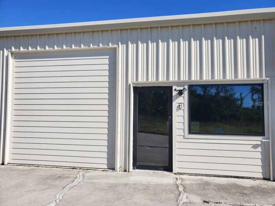 A rare and unique opportunity to acquire a warehouse condo zoned Industrial Genera boasting 1200 sq ft of space. This commercial unit is situated in Englewood's bustling central area, offering swift access to Winchester, San Casa, Placida Rd, SR 776, CR 775, and Hwy 41. The building features a reception area, a coffee bar, three offices, and a storage area, private bathroom with potential for up to five offices. The interior is primarily designed for offices and storage, but the partition wall behind the roll-up door is removable.  The entire building received a new metal roof in 2023.
$800 HOA quarterly fees include lawn care, insurance, trash removal, electric, water, & rebuilding up the reserve.  Each condo unit is responsible for their own FPL bill wich is approx. $100/mo
