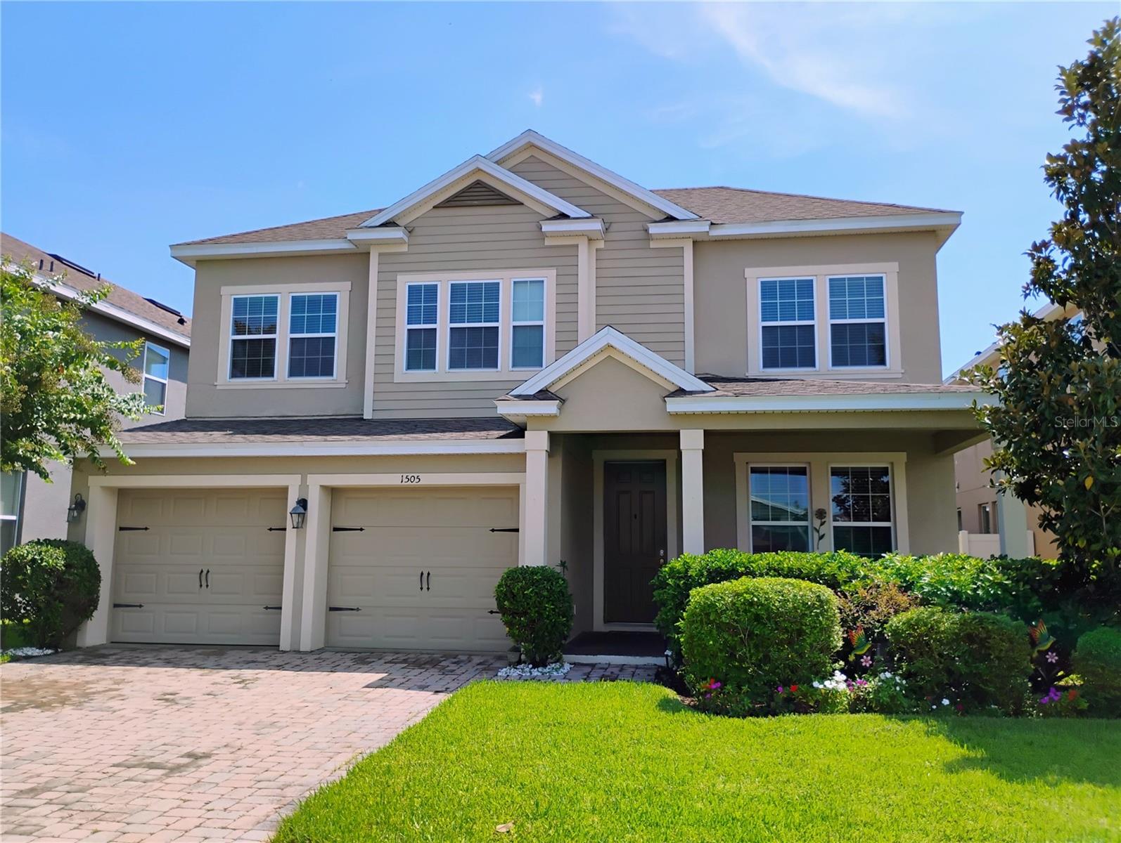 Discover your dream home in the coveted peaceful, family-friendly Turtle Creek community with LOW HOA and NO CDD. This beautiful two-story residence boasts 4 bedrooms and 3.5 bathrooms, with a luxurious master suite, conveniently located on the first floor. Upon entry, you're welcomed by High Ceilings and tiled floors, a formal living and dining room, and a convenient half bath. The heart of the home boasts an open-concept layout combining the family room, dining area, and kitchen—complete with stainless steel appliances, granite countertops, a pantry, and a spacious center island with seating and additional storage. The master suite has a Tray Ceiling, brand-new carpet, ample space for a seating area, and dual walk-in closets. Master bathroom has dual sinks, a soaking tub, separate shower, newly installed toilet, and a linen closet. Upstairs, three bedrooms each include their own walk-in closets, plus another linen closet and a loft/sitting area which add functional elegance. Practical amenities include a downstairs laundry, and sliding doors from both the family room and master suite that open to a screened, under-roof lanai for entertaining your guests or relaxing and enjoying the Florida weather. The paved driveway and under roof front porch add inviting curb appeal. This community is known for its well-maintained homes, community pool, dog park, playground, and walking trails. You are conveniently close to major highways, renown Lake Nona with various shopping, dining and medical facilities, downtown Saint Cloud and Saint Cloud waterfront are also close by.