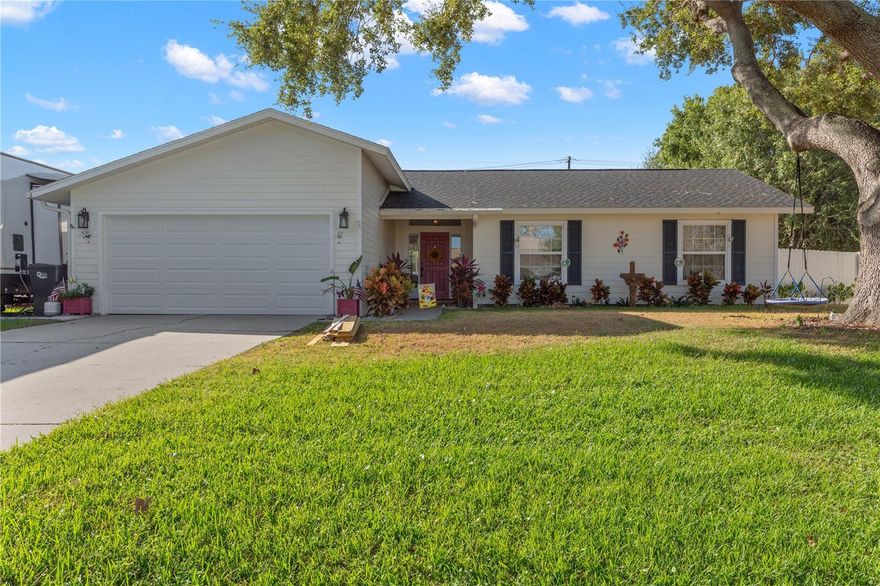 Welcome home to this beautifully updated 3-bedroom, 2-bath retreat offering the perfect blend of peaceful country charm and modern convenience! This home also offers a 1% lender credit at closing! Nestled on a quiet horseshoe street in Palmetto, this move-in-ready home features new A/C, roof, thermal windows, Hardie board siding, fresh paint, and new carpet — all the hard work has been done for you!

Step inside to find soaring vaulted ceilings and an open floor plan that create a bright, airy feel throughout. The spacious kitchen is ideal for everyday living and entertaining, complete with stainless steel stove, dishwasher, and microwave (2025). After a long day, unwind in the large backyard — perfect for gatherings, gardening, or simply enjoying the fresh air.

The property includes additional storage units for all your tools and toys, and the home is being sold furnished for an easy transition. With no HOA, no CDD, and no deed restrictions, you’ll enjoy true freedom and plenty of room to make it your own.

Enjoy the serene surroundings and local wildlife, all while being just minutes from I-75, I-275, the Skyway Bridge, Bradenton’s Riverwalk, and top dining, shopping, and medical facilities. Whether you’re looking for a full-time residence or a seasonal getaway, this home truly offers the best of both worlds. Don’t wait—come see it today before it’s gone!