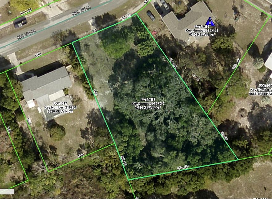 Discover the potential of 6330 Kelvin Court—a spacious parcel larger than most in the area, offering extra room for your ideal home or investment build. The previous home was demolished in 2016, impact fees have been paid per Hernando County - please confirm yourself. Just 0.30 miles from Pioneer Park, this lot provides easy access to outdoor recreation. The rear portion of the lot touches Hunter's Lake and adds a peaceful natural setting. Located in a quiet residential neighborhood with quick access to shopping, dining, and local amenities, this property offers both convenience and flexibility for a variety of plans.