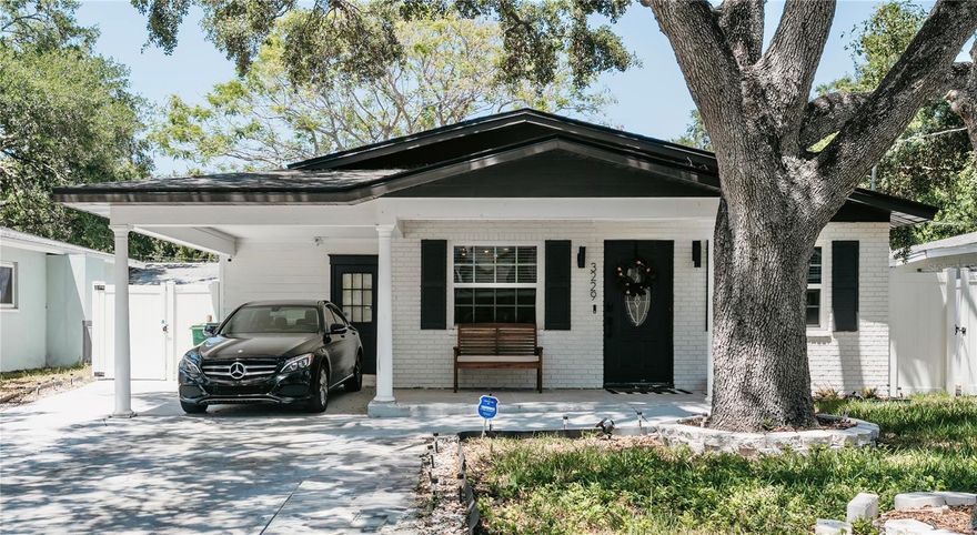 Welcome to your new home in the heart of South Tampa! This move-in ready, beautifully renovated and maintained 3 bedroom, 2 bathroom single family home is perfectly located on a quiet street only minutes from Bayshore boulevard, Davis Island, MacDill AFB, Hyde Park and downtown Tampa. Conveniently between endless shopping, recreation, amenities, restaurants and highways. Ideal for professionals, families or military personnel looking for a clean, move-in ready, cozy space. 

 3 bedrooms and 2 full bathrooms (both fully renovated)
- New LVP Flooring throughout the house
- Bright open concept living and dining area 
- Updated kitchen with all island and all new appliances (Microwave, refrigerator, stove, large farmhouse sink, re-finished cabinets and marble like countertops, french bistro shelves for a coffee or wine bar
- Central A/C and heating with smart thermostat
- wireless doorbell with camera and smart lock for front door
- alarm system with outdoor cameras, contract can be transferred in wanted
- Newly installed salt-free water softener and new water heater
- ample closet space
- Covered and tiled patio and extensive yard space, perfect for entertaining
- 1 covered carport space and large extended driveway for additional parking. Can fit 4-5 cars
- brand new washer and dryer 
- NON FLOOD ZONE (no damage from recent 2024 hurricanes!)