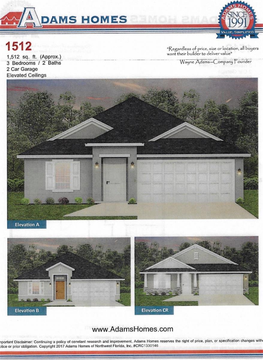 Under Construction. NEW GATED COMMUNITY This Beautiful New Construction home is located in a new North Port Gated community of Watercress Cove. The home has 1512 square feet of living space allowing you much room for your family as well as guests. This home boasts city water and sewer, ceramic tile flooring everywhere except bedrooms, granite counter tops in the kitchen and bathrooms. Garden tub in the primary bathroom. Adams Homes provides great features such as: 30 year mildew resistant dimensional shingles, architecturally designed elevations, updated insulated, double-panned, tilt-in window designs, stain resistant carpet, A 1-year workmanship, 2 year mechanical and 10 year structural warranty is included.