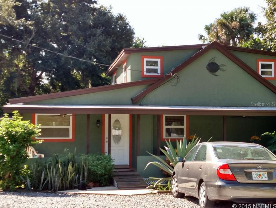 Quaint restored home all remodeled 2009. Enjoy the river breezes on your large covered tiled front porch with ceiling fans. Open into bamboo flooring into large DR, gorgeous new granite and maple cab kitchen. Full bath down and MBR, 1/2 bath and BR 2 upstairs.  2 In-law suites now, could be opened up to fabulous home.  Nice fenced yard for privacy and storage building. Home was covered in 5/8 Densglass (moisture and mold resistant) exterior sheathing then stucco.  Very sturdy! Upgraded panel boxes, all wind impact glass windows throughout. New paint. Well irrigation with timer. Don't miss this opportunity for many possibilities here. Best use is as it is now. Just too cute to pass up. ;Water: City