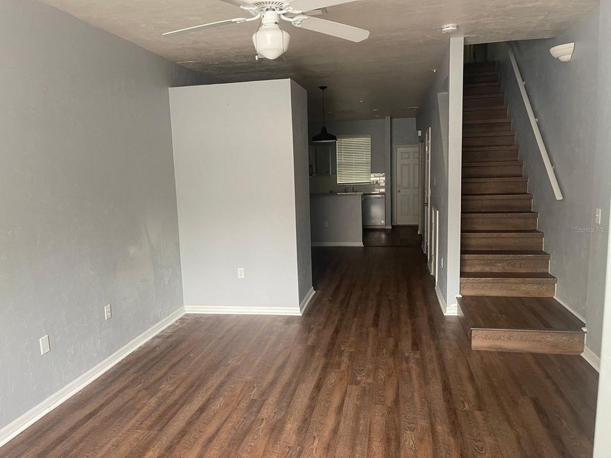 2 bed/2.5 bath townhome style condo near UF Health Shands Hospital, the University of Florida, and shopping! First floor features a spacious living room, kitchen, dining area and extra half bathroom for guests. There is also a door off the kitchen that leads to an outside sitting area. Second floor has 2 large bedrooms, each with its own full bathroom! Upgrades include: new vinyl flooring in the kitchen and bathrooms, new AC unit, granite counter tops in kitchen, new bathroom vanities. In unit washer and dryer. Community pool and bus stop outside of the community with frequent bus service to UF and Shands.