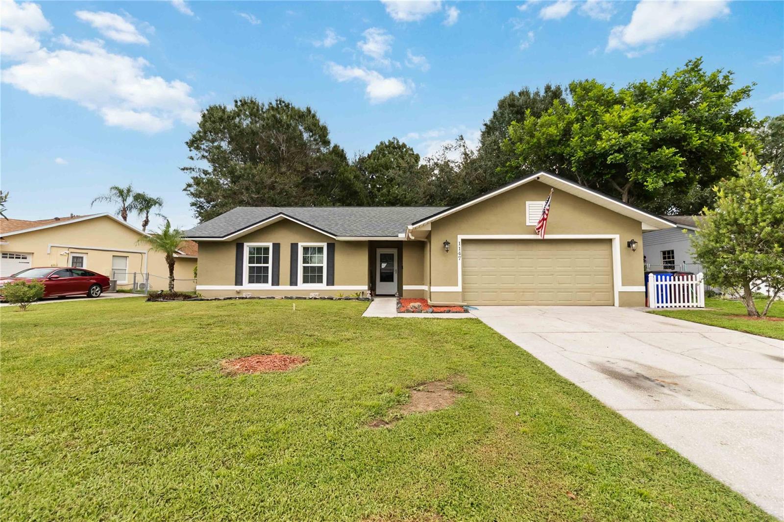 Beautiful 3-Bedroom, 2-Bath Home with NEW Roof & Spacious Layout!
Welcome to this well-maintained 3-bedroom, 2-bathroom home featuring a brand-new roof (2024) and gutters for peace of mind. Enjoy the comfort and convenience of a 2-car garage with washer and dryer included. Inside, the home boasts an open floor plan with tile flooring throughout all living areas, vaulted ceilings, and ceiling fans for added comfort.
The spacious living room flows seamlessly into the kitchen, which offers ample cabinetry, a pantry, and stainless steel appliances—perfect for cooking and entertaining. French doors lead to a screen-enclosed patio, ideal for relaxing or hosting guests year-round.
The primary suite includes a walk-in, handicap-accessible shower, dual sinks, and a generous layout. Two additional bedrooms share a full bathroom with a bathtub, offering space for family, guests, or a home office.
Enjoy outdoor living in the large, fenced-in backyard, perfect for pets, play, or gardening. This home is located in a well-established neighborhood with low HOA dues and NO CDD fees!
Conveniently located just minutes from public parks, tennis courts, golf, a skatepark, top-rated schools, shopping, hospitals, and easy access to the Turnpike.
Don't miss this move-in ready gem—schedule your private showing today!