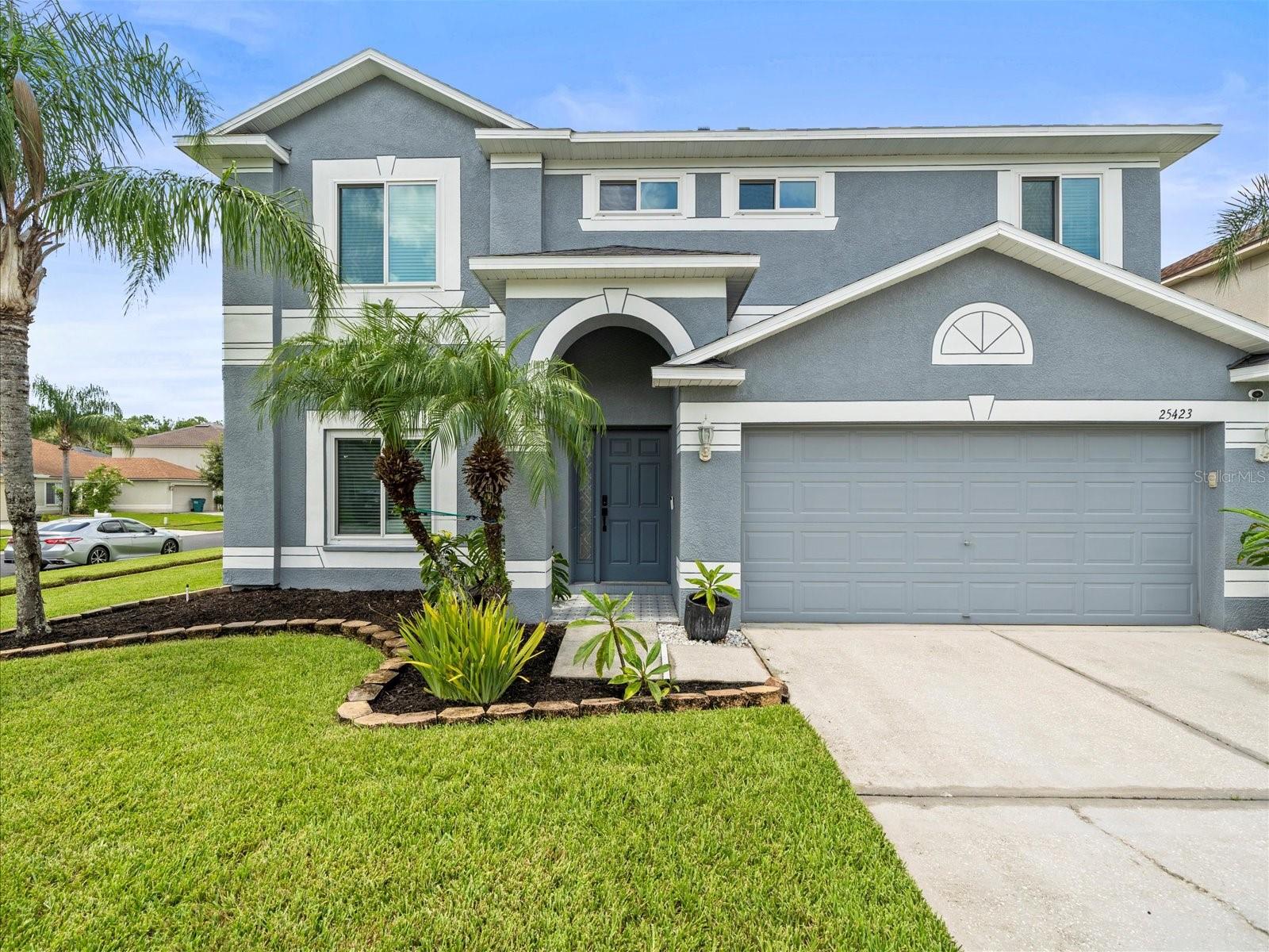 We are pleased to present this 3 Bedroom plus LARGE BONUS ROOM, 2.1 Bath, 2,366 sq. ft. home in Grand Oaks (NO CDD)! Located on a LARGE CORNER LOT WITH PRIVACY FENCE, this BEAUTIFUL HOME features: a LIGHT AND BRIGHT open floor plan with SPACIOUS ROOMS; a gorgeous kitchen with NEW STAINLESS STEEL APPLIANCES (2024), granite counter tops, and pantry; 2022 NEW ROOF; 2020 NEW HVAC; 2020 NEW WINDOWS; BEAUTIFUL POOL with large covered lanai plus open deck with pavers (great for entertaining); IMMACULATE INTERIOR/EXTERIOR CONDITION and much more! Grand Oaks offers many great community amenities, including a pool, playground, sand volleyball and basketball courts, club house and more! Add to these a convenient location to schools, shopping, dining, medical facilities, interstate and airport travel, and you have a fantastic place to call home!