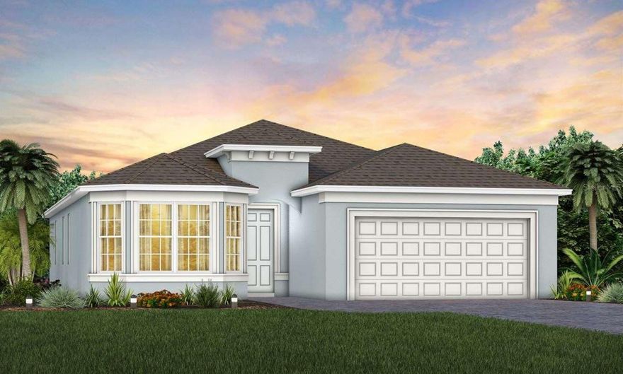 Del Webb at Minneola is a luxurious guard-gated 55+ active adult community offering new construction single-family homes in an unrivaled location on one of the highest peaks in Central Florida. Del Webb Minneola will offer an abundance of resort-style amenities with social events and activities planned by a full-time Lifestyle Director - centered in the stunning clubhouse which offers views of Sugarloaf Mountain. Planned community amenities include a zero-entry resort-style pool, in-ground heated spa, sports courts, on-site bar & grille with indoor and outdoor seating, a fitness center and walking/biking trails. Monthly HOA includes 1 GB high-speed internet, 75 streaming channels and your home's yard maintenance. Visit today to learn more and see for yourself why Del Webb Minneola is the absolute best place to call home! 
Step into the Mystique by Pulte, a single-story home offering 2 spacious bedrooms, 2 beautifully appointed bathrooms, and an enclosed flex room—perfect for a home office or quiet retreat. The open-concept layout seamlessly connects the gourmet kitchen, café, and gathering room, creating an airy atmosphere. The many windows bathe the entire space in natural light, elevating the overall feeling of openness. The heart of the home is the chef-inspired kitchen, where Dana White cabinetry meets luxurious, quartz countertops. A decorative tile backsplash and stainless-steel single bowl sink enhance the space, while the Whirlpool stainless steel appliances—including a natural gas cooktop and refrigerator—ensure you have everything you need for both everyday meals and special occasions. The kitchen flows effortlessly into the café and gathering room, where a pocket sliding glass door leads to the extended covered lanai, making this home ideal for seamless indoor-outdoor living. Retreat to the luxurious owner’s suite, a serene sanctuary with a spacious walk-in closet and a spa-like en suite bathroom. Dual vanity sinks, a walk-in shower with rain shower head, an enclosed toilet, and a linen closet complete the tranquil space. The additional spare bedroom and bathroom, along with the enclosed flex room, provide ample space for family and guests. The upgraded laundry room with cabinetry, countertops, and Whirlpool washer and dryer make daily tasks a breeze. Every detail of this home has been carefully curated, from the luxury vinyl plank flooring throughout to the tile in the bathrooms and laundry. Designer-curated finishes elevate every corner of this home, including pendant pre-wire in the kitchen, matte black hardware and plumbing fixtures, 2” faux wood blinds, 8’ interior doors, comfort-height toilets, and Sherwin Williams City Loft Interior Wall Paint throughout. The 2-car garage offers extra tandem storage space, ensuring that every part of your home is both beautiful and practical. With its stunning design and thoughtful touches, the Mystique home provides the perfect blend of luxury and functionality for today’s lifestyle.