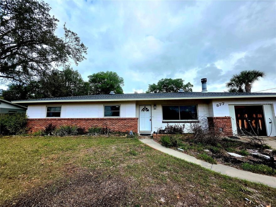 Opportunity is knocking and it does not come around like this often.

Welcome to 577 Parkdale Ct in DeLand, a solid concrete block home sitting on a spacious oversized lot with NO HOA. This is the kind of property investors, flippers, and savvy buyers wait for.

Priced at just $210,000, this 3 bedroom, 2 bathroom home offers approximately 1,520 square feet of living space and endless potential. Whether you are looking to renovate and resell, build long term rental income, or create your own customized home, this property delivers the flexibility and upside you want.

The layout provides a strong foundation with generous living areas, a functional kitchen footprint, and well sized bedrooms. The large lot offers room to expand, add outdoor living space, store recreational vehicles, or create the backyard retreat buyers are actively searching for.

Located in the established Orange Acres community, you benefit from larger lots, mature surroundings, and most importantly NO HOA restrictions. No approval process, no monthly dues, and no limitations on how you use your property. This alone makes this home a rare find in today's market.

This is a prime value add opportunity with strong resale potential and rental demand. With nearby access to shopping, dining, and the charm of downtown DeLand, the location supports both end users and investors alike.

If you are looking for your next flip, rental property, or a home you can truly make your own, this is it.

Schedule your showing today. Opportunities like this do not last.