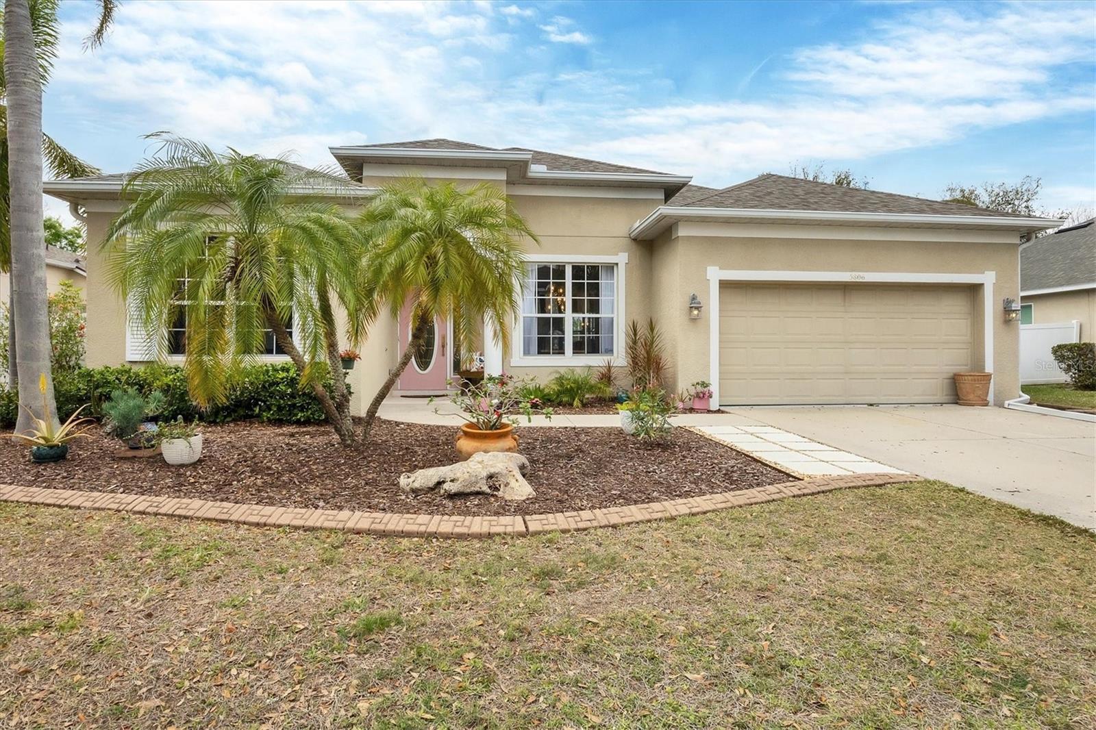 This well-kept 3-bedroom, 2-bathroom pool home in Barrington Ridge offers over 2,000 sq. ft. of comfortable living space with a flexible layout to suit your needs. It's open floor plan with bonus flex space is exactly what you have been searching for. The split-bedroom design provides privacy, with two bedrooms sharing a full bath, while the primary suite features dual closets, double vanities, a soaking tub, and a walk-in shower. It has formal dining as well as a casual cafe area overlooking the pool. Recent updates add to the home's appeal, including a new roof (2021), new A/C (2024), and most appliances are new. Fresh interior paint, new lighting, and new ceiling fans enhance the bright and inviting atmosphere. Outside, enjoy the sparkling western-facing pool and covered area protected by a screened cage. It is the perfect backdrop for soaking up the afternoon Florida sun. The backyard is fully fenced with durable vinyl fencing providing privacy and safety for our furry members of the family. Located in the Barrington Ridge community, residents enjoy access to a heated pool with dueling waterslides and a playground. Just minutes from Sarasota and University Parkway, this home is close to shopping, dining, and entertainment.