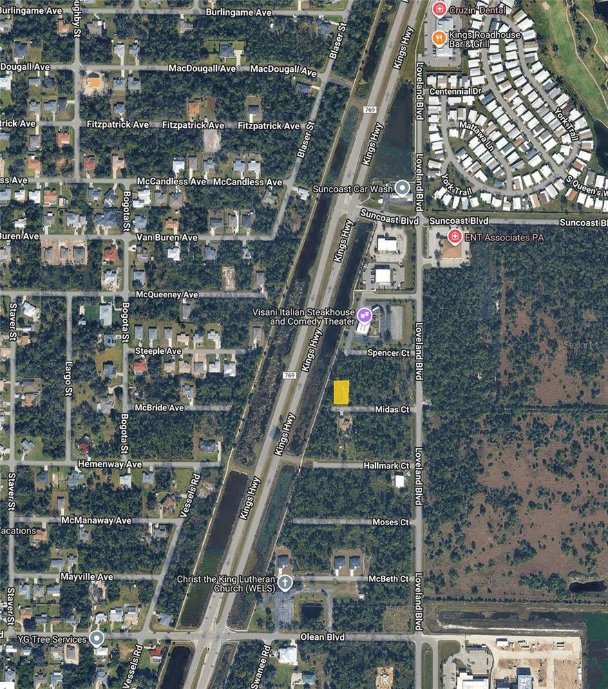 PRIME COMMERCIAL LOT! Rare opportunity in the booming Kings Hwy corridor. This .23 acre parcel features valuable CG (Commercial General) zoning for maximum business flexibility: Located in the highly desirable Flood Zone X500 - NO mandatory flood insurance required, saving you money! With a paved road and electricity available, this lot is ready for your project. Ideal for your new office, retail store, or as a strategic investment. Buyer to perform due diligence for well & septic. Don't miss this prime Punta Gorda location!