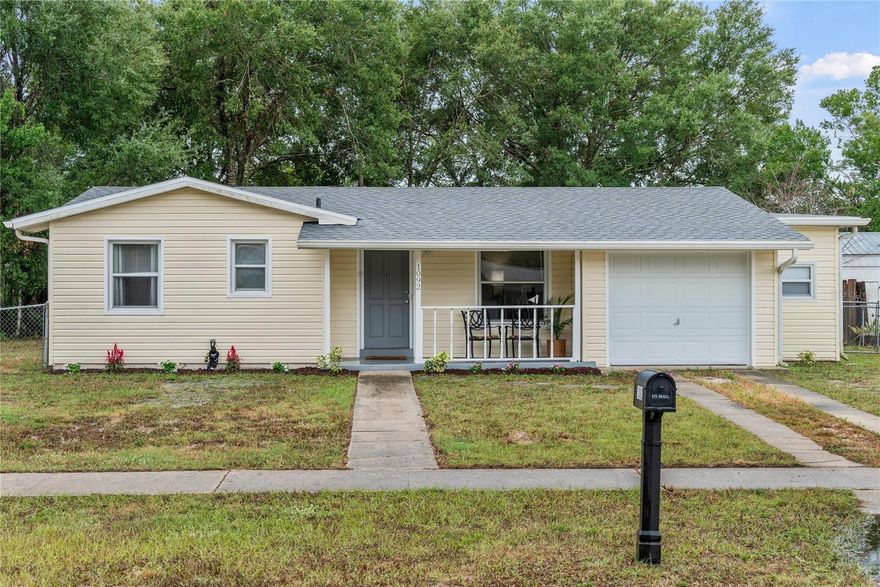 MULTIPLE OFFERS - Highest and best due by Sunday, November 19, 2023 at 2pm. Welcome home! This delightful 1960s ranch house is nestled in the heart of Deltona, Florida. The residence has been lovingly maintained and is situated on a unique, oversized lot. This home offers a perfect blend of vintage charm and modern convenience. Whether you're drawn to its charming exterior, the allure of the Florida lifestyle, or the convenience of modern updates, this property offers a unique opportunity to create a space that truly reflects your vision.
Interior Highlights: There is a seamless flow of ceramic tile throughout, offering both durability and a timeless aesthetic. The kitchen has stainless steel appliances, which provides a sleek and modern touch to the heart of the home. While the kitchen and bathroom have been tastefully updated, they also offer a perfect canvas for those who wish to personalize and upgrade according to their tastes.
Bedrooms and Bath: There are two comfortable and tranquil bedrooms and one full bathroom which is conveniently located, catering to both residents and guests. The heated and cooled bonus room could easily be used as a third bedroom or mother-in-law suite.
Functional Spaces: The layout of this house is designed with functionality in mind. A designated dining area provides the perfect space for meals and memorable moments. The Florida room offers a temperature controlled and customizable bonus space to cater to your interests. The attached one-car garage adds an extra layer of practicality, providing secure parking or a spacious workshop, and includes an additional storage room as well.
Exterior Appeal: The property greets you with a warm and welcoming front entry porch, providing an ideal spot to enjoy your morning coffee or unwind in the evenings. As you explore the expansive backyard, you'll discover a private patio space—an excellent venue for outdoor gatherings, barbecues, or simply basking in the Florida sunshine. The wooded perimeter ensures a sense of privacy and ample space for various outdoor activities.
Recent Upgrades: One of the standout features of this property is the roof, installed in 2020. This recent upgrade not only enhances the home's curb appeal but also provides peace of mind for years to come.
Location: Deltona, Florida, offers a perfect blend of suburban tranquility and convenient access to amenities and beautiful east coast beaches. Located in a friendly neighborhood, this home is just moments away from parks (Vann Park,  Lake Gleason - public boat ramp and park, and Firefighters Memorial Park), schools, shopping, and dining options, providing an ideal setting for a variety of lifestyles.