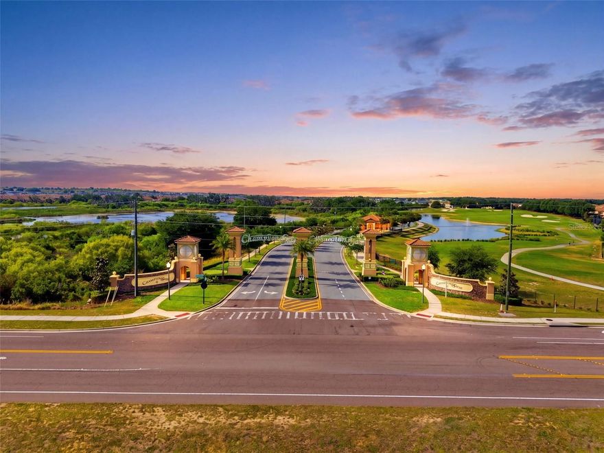 This isn’t just a home in a golf community… it’s life positioned around it. This is where your day starts differently…

The water is still, the fountain moves gently, and the golf course stretches out beyond it. Wide open and constantly changing. You’ll catch birds skimming the surface and small moments that make everything feel alive without ever interrupting the calm. And by evening? The sky shifts, the air cools, and everything slows down in a way that’s hard to find… and even harder to leave.

Inside, is the kind of open living everyone says they want… but rarely find done this well. A true open-concept design where the entire downstairs connects... kitchen, dining, and living  without walls breaking it up. Light pours in, the layout flows effortlessly, and the backdrop is always right there. It’s the kind of space where everything happens together. Conversations carry, the game’s on, people gather without feeling crowded… and no matter where you are, you’re part of it.

At the center… a statement kitchen built for real life. An oversized island that becomes the hub of the home, designer lighting that actually catches your eye, a pantry that keeps everything tucked away… and sightlines that keep the water and greens in view.

Out back the oversized screened-in patio is where you’ll live. Hot tub. Fire pit. TV. And nothing between you and the view… just water in front of you and the course beyond. The space was designed to remove visual barriers… so whether you’re soaking in the hot tub or hosting friends, everything feels open and uninterrupted. Game days, quiet nights, friends over, or just you unwinding after a long day. It delivers every single time. And because the sunset sits at the front of the home, your evenings stay cooler, longer… making outdoor living not just possible, but effortless.

Upstairs, a loft that flexes however you need it... movie nights, workspace, game room, and a laundry room exactly where it should be. 

The primary suite? Oversized. Private. A true reset at the end of the day. Soaking tub, walk-in shower, massive closet. Everything you want, without compromise.

And just when you think it couldn’t be more dialed in the practical upgrades show up too. This is a smart home, intentionally designed for modern living and everyday ease. Everyday details have been thoughtfully improved. A whole-home water softener system (2021), gutters added for long-term protection (2021), and a fully fenced yard (2021) that enhances both privacy and usability. The garage continues that same forward-thinking approach… with a 240V EV charging outlet installed in 2023, making life seamless and future-ready. Step outside and it only expands the experience. The screened, pavered patio was fully enhanced in 2023, a hot tub was added the same year, and a 120V outlet was installed in 2025 to support outdoor living at its best. 

The community takes it even further. Guard-gated. Immaculate. Resort-style pools, lazy river, waterslides, fitness center, sauna and golf access included in your association fees. All of it just minutes from Disney, dining, and everything Central Florida has to offer. From here, you can see Disney fireworks lighting up the sky. On clear nights, you can even catch rocket launches from NASA in the distance.

This isn’t just another home on the market, it’s the one people walk into and immediately start planning their life around. See… Fall in Love… Make it your own!!