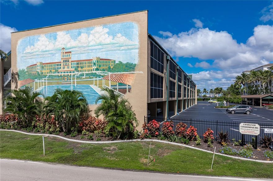 TURN-KEY CONDO AT CHARLEVOI IN HEART OF DOWNTOWN PUNTA GORDA - Enjoy the convenience of downtown living with this move-in ready, 2 bed/2 bath condo located in the 55+ community of Charlevoi. Located on the third floor with elevator access, this condo is just steps from shopping, restaurants, entertainment, and the Harborwalk along Charlotte Harbor. Inside, the floor plan offers generous living and dining areas designed for gathering with friends and family. The updated kitchen features stainless steel appliances, granite counters, tiled backsplash, and a breakfast bar. Kitchen also hosts a stacked washer &dryer tucked away across from the pantry.  Both bedrooms are full suites: the primary bedroom includes a private bath with walk-in shower while the guest bedroom offers its own bath with tub/shower combo. Charlevoi residents enjoy an active lifestyle with amenities that include a community pool, fitness center, library, shuffleboard courts, and BBQ area. Assigned parking is included. Come discover why Punta Gorda is often considered the jewel of SW Florida. Relax poolside, play pickleball or tennis at nearby public courts, listen to live music at the adjacent Tiki Bar. Wander through the weekend farmers' markets and craft fairs.  You’re within walking distance of it all. Don’t miss this opportunity to enjoy the best of Florida living in the heart of Punta Gorda. Schedule your showing today.