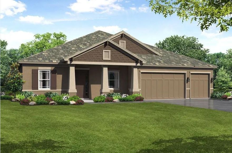 Under Construction. Welcome to The Joyce —A top-selling floor plan nestled in the quiet, tucked-away community of Pine Cone Reserve. Boasting an impressive 3,103 approximate square feet, this home makes a grand statement from the moment you arrive, complete with a 2nd Owner's Suite and a spacious 3-car garage.  Step inside to discover an open, airy living area perfectly designed for both relaxing and entertaining, flowing seamlessly to a large included covered lanai — ideal for enjoying Florida's beautiful weather year-round. Beyond its generous size, the Joyce captivates with its modern architectural beauty, a home that truly has to be seen to be fully appreciated. Tucked away from the hustle yet close to everything you need, Pine Cone Reserve offers the peaceful retreat you've been searching for — and the Joyce is the crown jewel of the community.  The elevation photo is a rendering only and not the final finish/colors.  All measurements are approximate