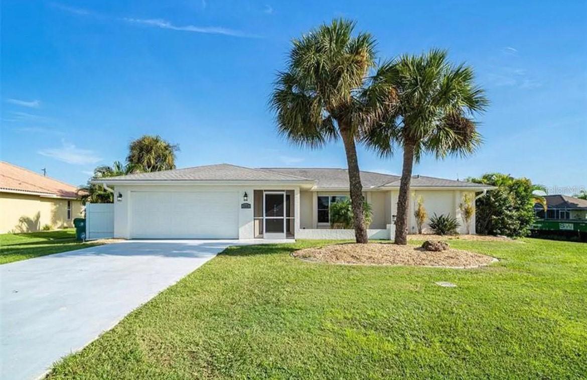List price is starting price. Call agent for more details.Charming 3 BR, 2 BA home in Punta Gorda’s desirable Deep Creek, perched at the highest elevation (19ft), just 5 minutes from waterfront dining, shopping, fishing, and boating, or a 50+-minute drive to pristine sandy beaches of Gasparilla Island , Englewood, Venice —without flood worries. Perfectly located near I-75 for quick travel, this home offers safety and proximity to Southwest Florida’s best attractions. Featuring high ceilings, tiled floors and an inviting layout, the home centers around a stunning swimming pool, visible from nearly every room. The private master en-suite includes a full bathroom with shower, double sinks, linen closet, and walk-in closet. Two spacious queen-sized bedrooms with walk-in closets share a bathroom with a tub and pool access. Fully turnkey furnished with high-end vintage Aloha Dixie furniture and quality pieces throughout, the home boasts updated kitchen and appliances, granite countertops, a kitchen island, wine fridge , plenty of cabinet and pantry space and a large laundry room with washer/dryer. Enjoy lighted ceiling fans and Samsung smart TVs in the family room, dining area, and all bedrooms. Upgrades include a brand-new 2025 pool heater, hurricane-impact windows, and a large two-car garage. The expansive lanai offers ample space for patio furniture, perfect for enjoying the screened-in pool area. Deep Creek is a vibrant, growing community with a new AdventHealth Medical Center, friendly neighbors, diverse places of worship, and a lively downtown. Enjoy fishing, boating, golfing, great schools, and warm weather in this perfect blend of coastal access and inland security.