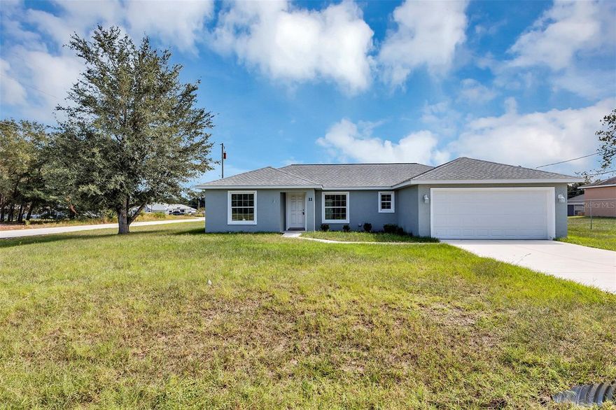 Welcome home to this beautiful corner lot property available in Silver Springs Shores!
Built in 2020, this 1394sf house is ready for it's next family to call it their own. With LVP throughout, there is NO CARPET. Solid surface counter tops in the kitchen are ready for you to host your family and friends on, while the SS appliance package, and trending shaker cabinets make the kitchen complete.  The home also features: Inside Washer/ Dryer hook ups, tiled walls in the tub/shower area, Ceiling fans in every room, and blinds on the windows.
This home is priced to sell and won't last long in Silver Springs Shores- make an offer TODAY!