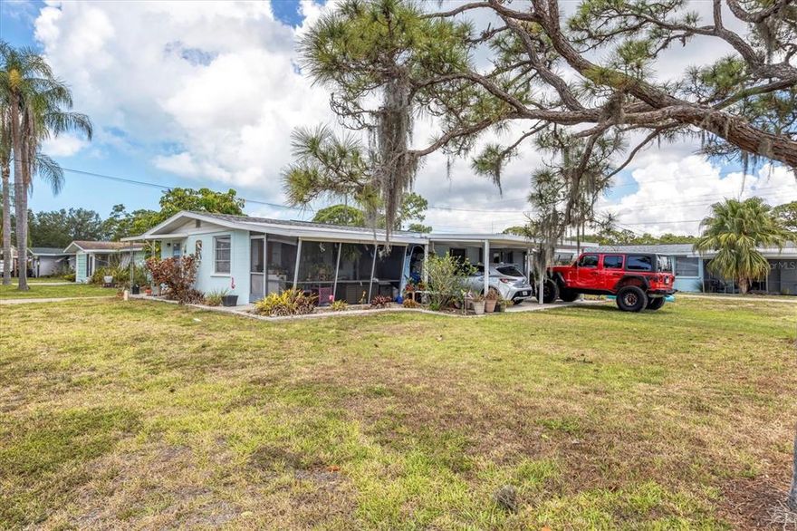 Rarely available 4 units in a highly desired area of downtown Englewood. Walking distance to Dearborn Street and shopping. Long term tenants in place on month-to-month agreement; except 2/1, lease expires Jan. 30, 2023 and one other unit expires June 30, 2023. Separate meters to each unit. All units tiled throughout, and each has their own screened lanai area.  Three of the units have carports. One building is in X Flood zone and second building is 85% X and 15% AE. New Roof in 2022.