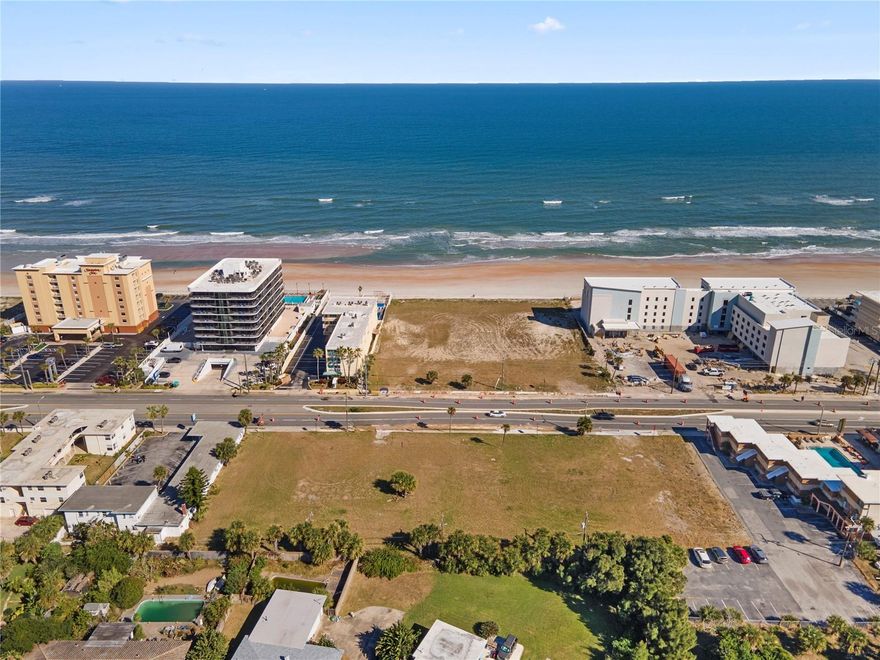 Portfolio sale of five total combined lots. Rare opportunity to acquire a premier oceanfront development site in the heart of Daytona Beach, one of Florida's established and recognizable coastal tourism markets. This vacant beachfront lot is zoned Tourist Hotel, allowing for full-scale hospitality development with direct Atlantic Ocean frontage. The unimproved site offers a clean slate for a purpose-built hotel or resort designed to meet modern brand standards. Unobstructed ocean views and immediate beach access support strong ADR potential, occupancy performance and long-term brand value. Daytona Beach benefits from year-round tourism demand driven by leisure travel, major annual events, conventions and international visitation. Excellent accessibility via Daytona Beach International Airport and major interstate corridors further strengthens market fundamentals. Tourist Hotel zoning significantly reduces entitlement risk and positions the property as an ideal flagship location for nationally recognized hotel brands. Oceanfront sites with this zoning are increasingly scarce, reinforcing long-term value and replacement cost advantages. This offering presents a rare opportunity to control irreplaceable beachfront land in a proven Florida hospitality market with strong development and investment upside. Highlights include direct oceanfront lot, T-zone Hotel zoning, vacant and development-ready, ideal for branded hotel or resort use, Limited supply of comparable sites. Two lots direct oceanfront: 1.65 acres. Current Volusia County Use Zoning: Oceanfront Vacation Commercial. Three West A1A lots: 1.22 acres. Current Volusia County Use Zoning: Vacant Commercial. Buyer to perform all due diligence for usage feasibility and future permit acquisition. Sold as a single portfolio sale. Seller not willing to separate lots at this time. All listing information deemed reliable but not guaranteed. Buyer to perform all due diligence for usage feasibility and future permit acquisition.
